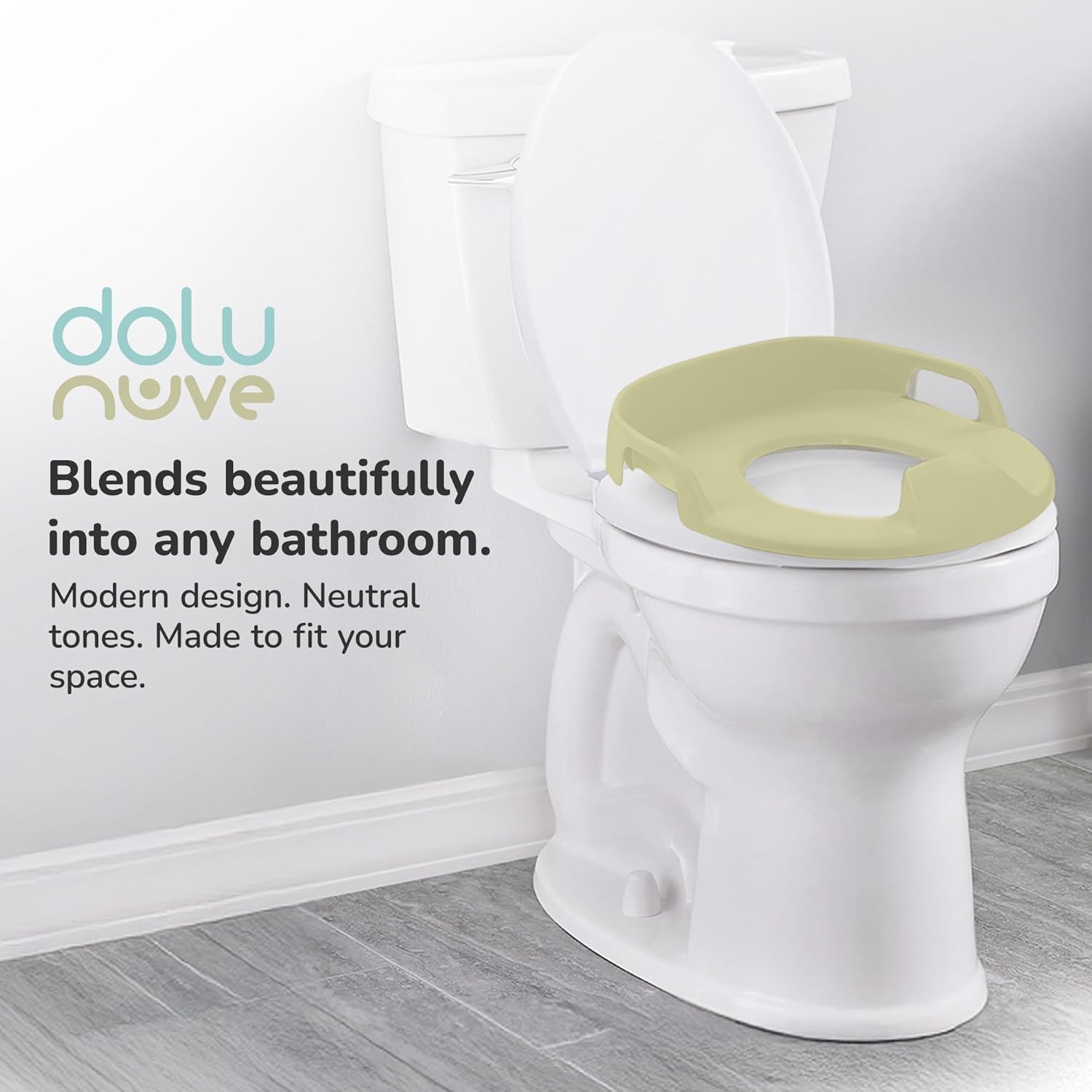 Dolu Nuve 3-in-1 Potty, Toilet Adapter, and Step Stool with Ergonomic Design and Provides Ongoing Support as Children Grow, for Toddlers, Green