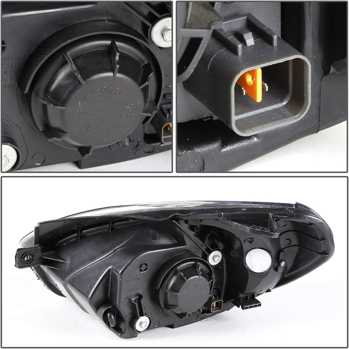 DNA Motoring OEM-HL-0086-L Left Side Factory Style Headlight Lamp For 2006 Hyundai 06-11 Accent (US Built Models)