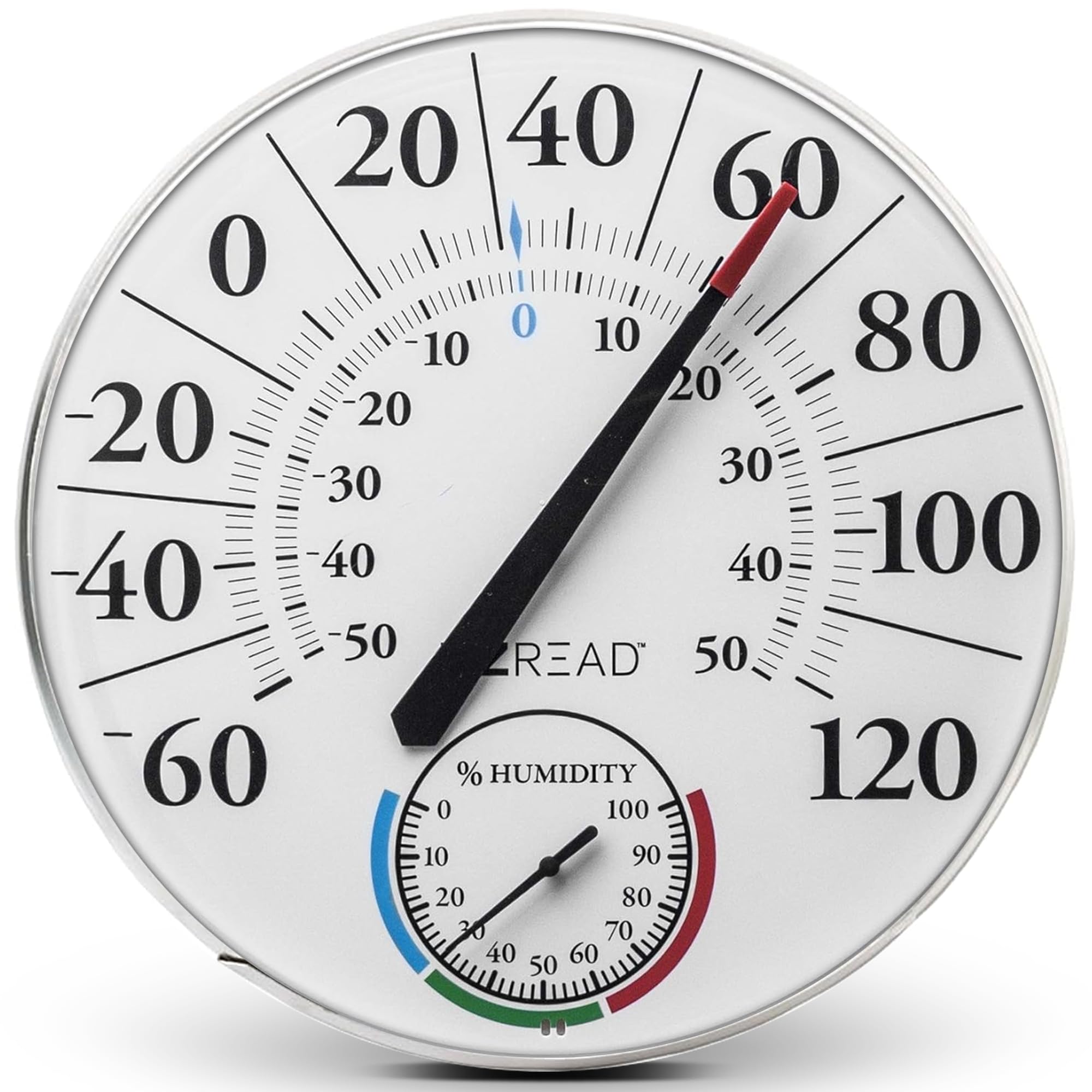 Headwind Consumer Products 840-1212 EZREAD Dial Thermometer/Hygrometer, White, 12.5 "