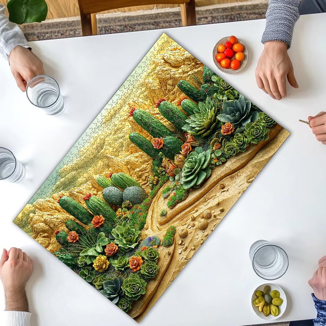 Puzzle Cactus, Puzzle 1000 Piezas, Rompecabezas, Regalo Mujer, Decor -8122