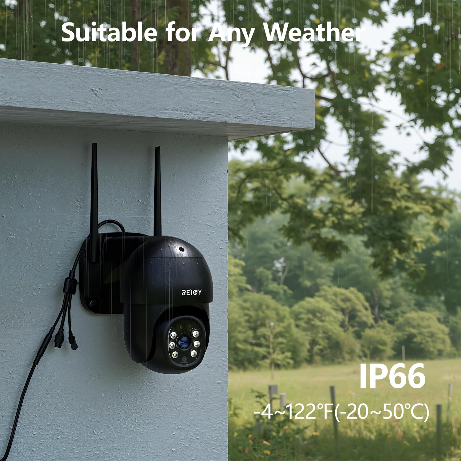 REIGY 8MP Kit Videosorveglianza Wifi Esterno Disco Rigido da 1TB Preinstallato, Sistema Telecamere Videosorveglianta Registratore con 4x Videocamera(3840*2160), Camera Sorveglianza Sirena Remoto Vista