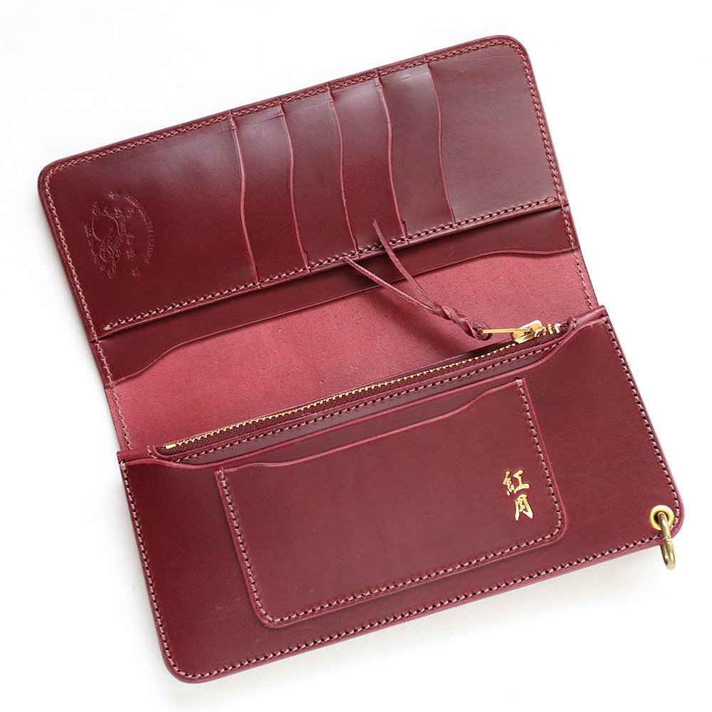 Amazon | [革蛸] 謹製 台形ロングワレット 紅月 | 財布