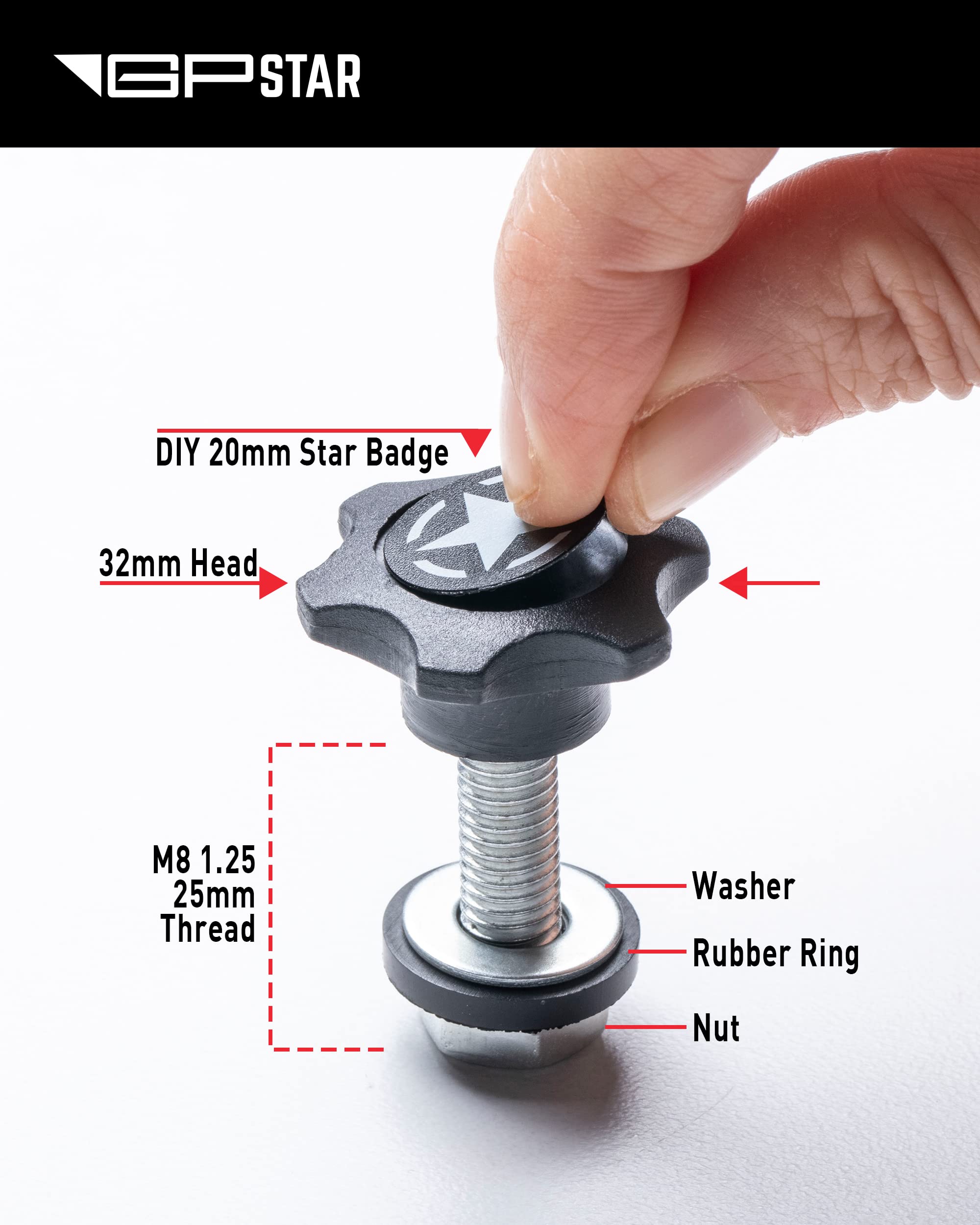 Buy GPCA Tie Down Quick Removal Thumb Screw Bolts Set Compatible with Wrangler 4xe JL JT JK Hard