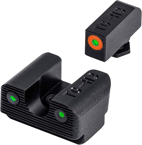 TRUGLO Tritium Pro - Miras nocturnas, compatibles con modelos de pistola Glock, juego de mira delantera y trasera compacta y duradera que brilla en