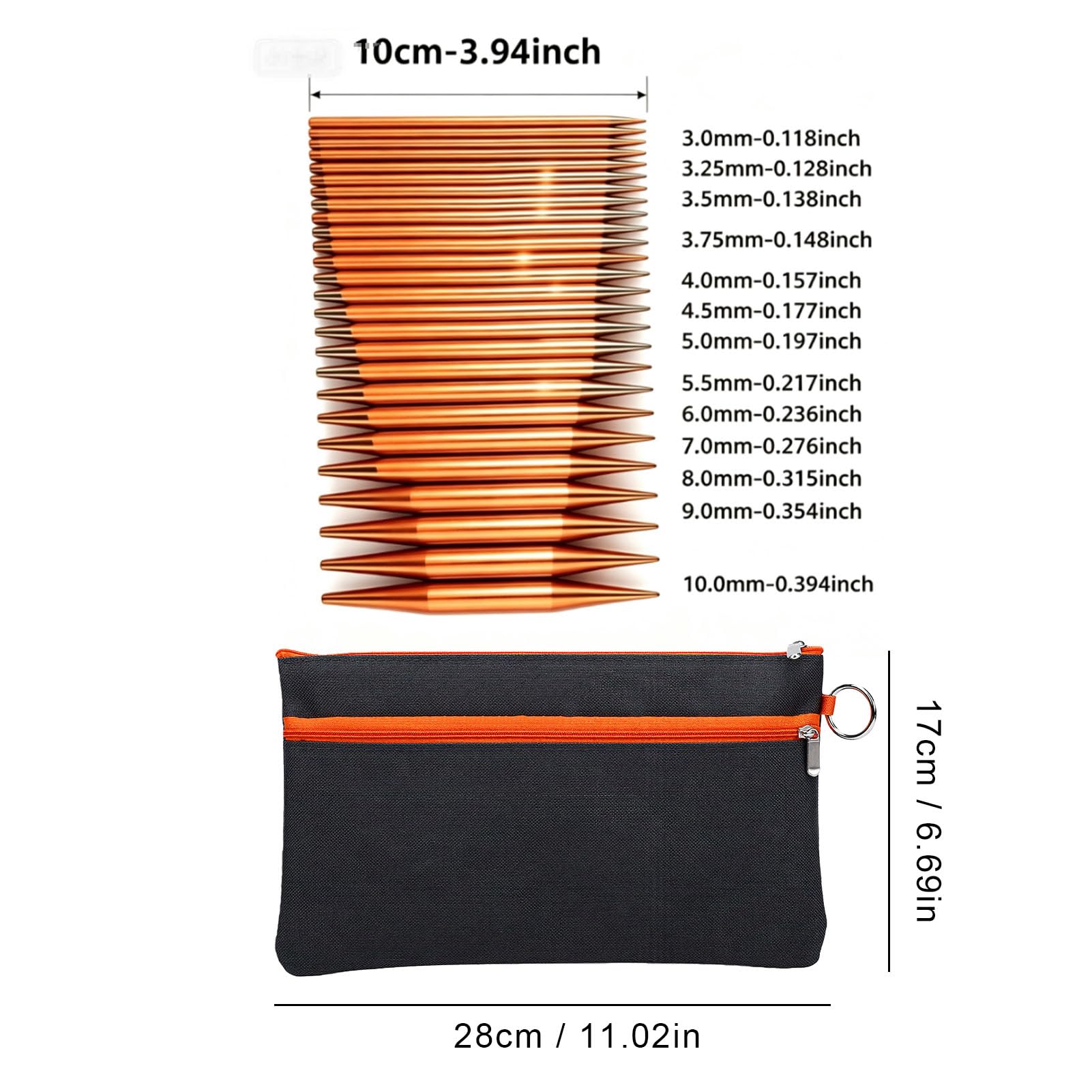Luocute Set di Ferri Circolari in Alluminio, da 3,0 a 10,0 Mm