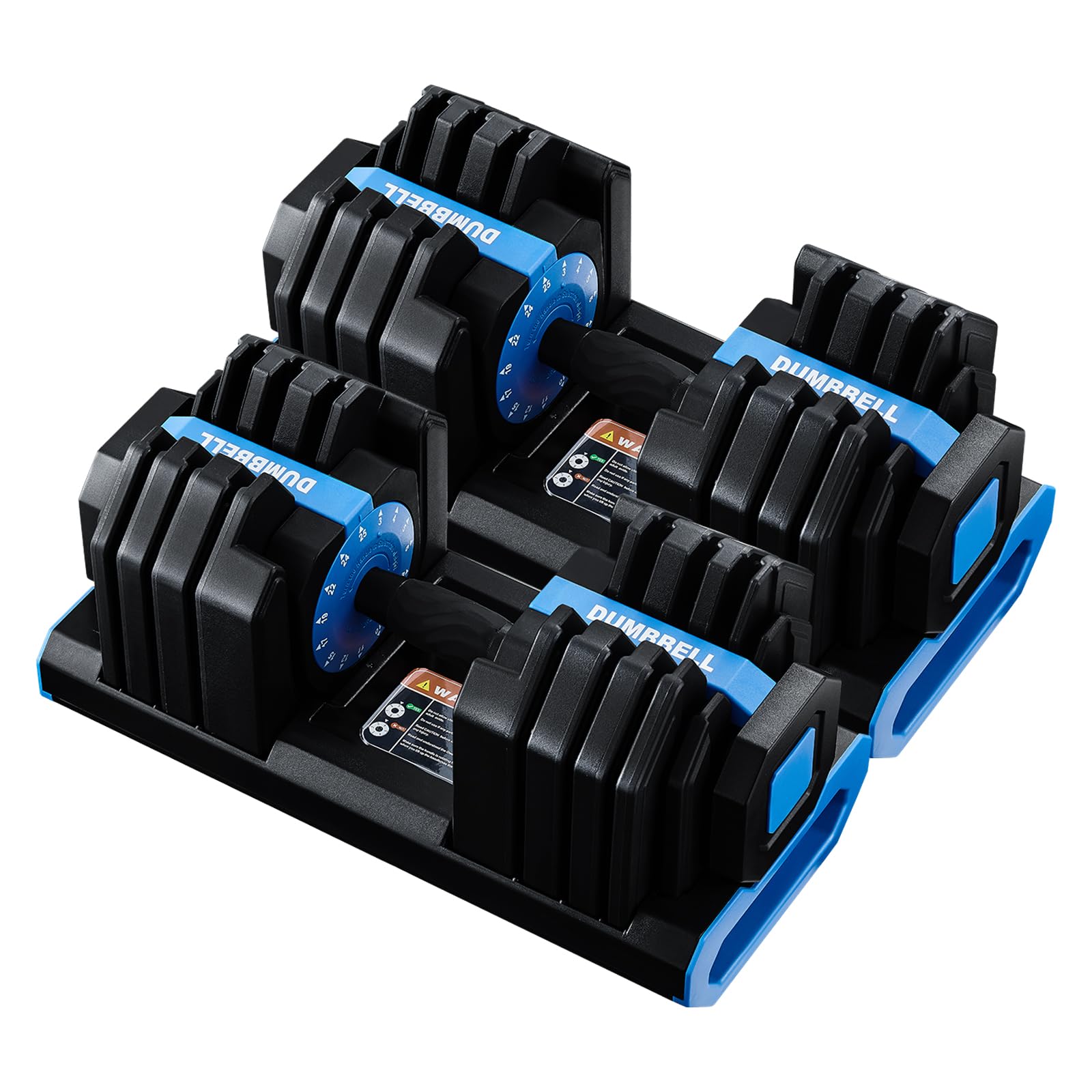 BSTSEL Adjustable Dumbbells Set Singel 25kg, Pair 50kg, Muscle Building, Strength Training, Adjustable Weights for Home Gym, Space Saving, Safety Locking Mechanism (Blue, Pair-50kg, D)