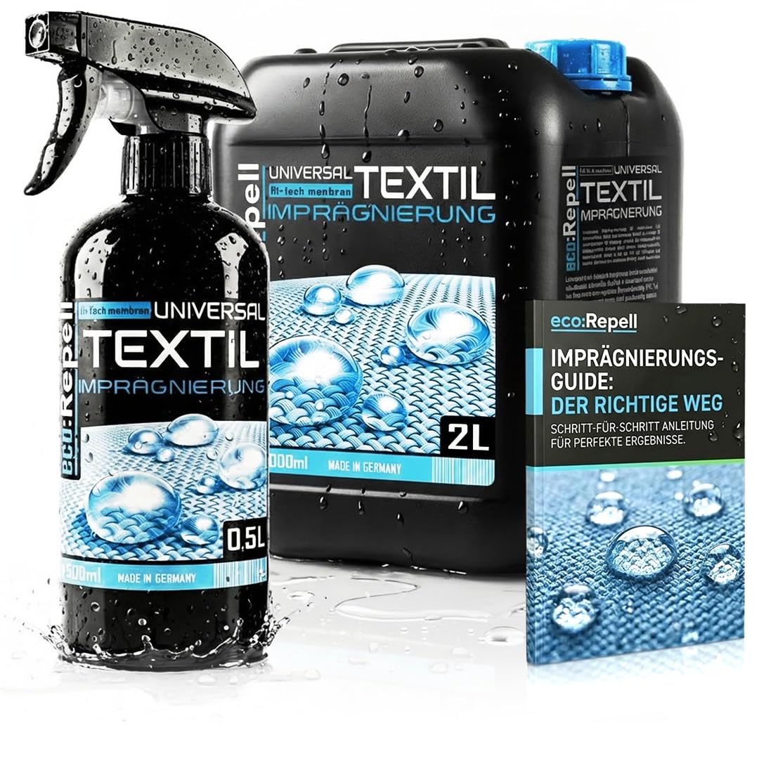 eco:Repell 2,5L Uni Zelt Pavillon Markise Textil Imprägnierspray - imprägnierung für Textilien wie Polster Möbel Sofa Cabrio Verdeck Autopolster PFC-Frei