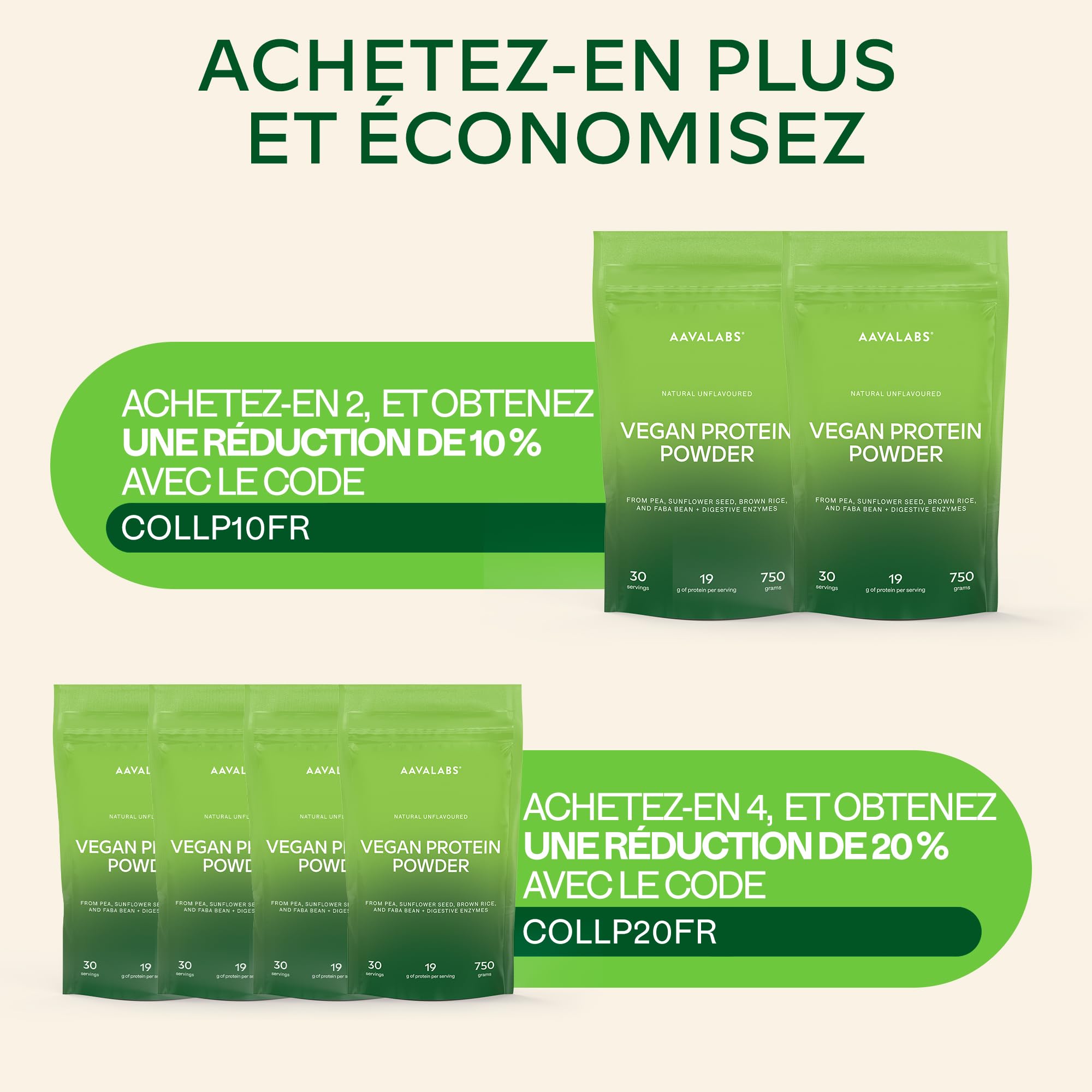 Proteine Vegetale en Poudre 750g DIGEZYME® | Proteine Vegan de Pois (Pea), Ris, Fèves, Tournesol - Protéines Sans Sucre, Sans Lactose - 9 acides aminés essentiels EEA et BCAA - Vegan Protein Powder