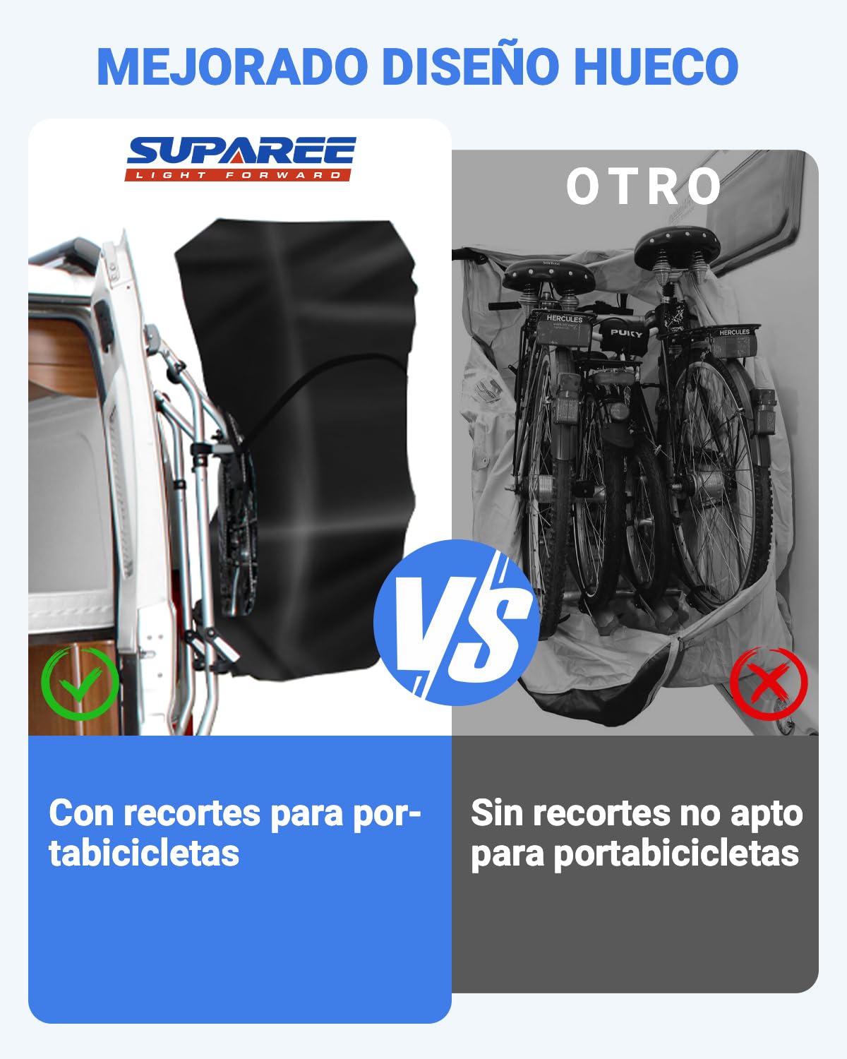 SUPAREE Funda para Bicicleta Impermeable Funda de Bicicleta para Transporte Funda Bicicleta Portabicicletas para 2-3 Bicicletas 420D Oxford pour Autocaravana Coche Viaje