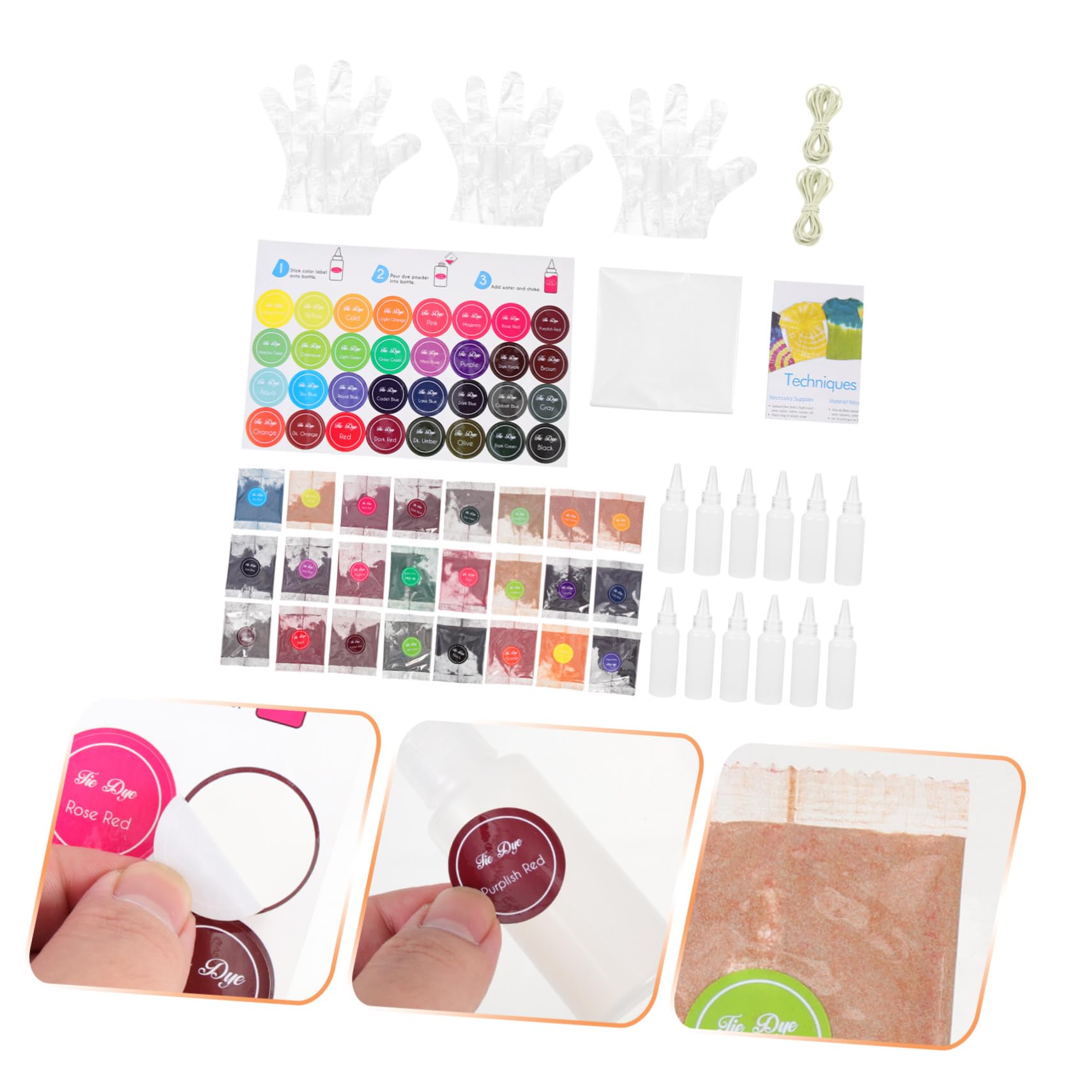 Housoutil Kit Tie Dye in Polvere 24 Colori per Cravatte e Magliette Coloranti per Tessuti per Adulti e Ragazzo Ragazza