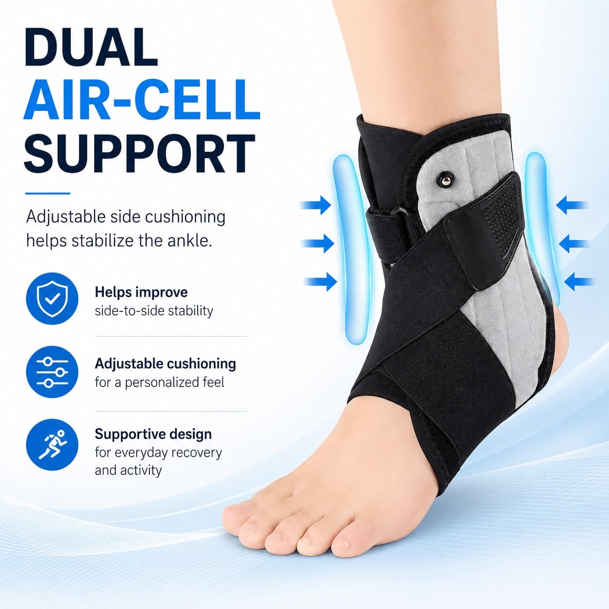 Genérico Tobillera Ajustable con Forro de airbag, para Deporte y Caminar a Diario, Modelo CJDW1147
