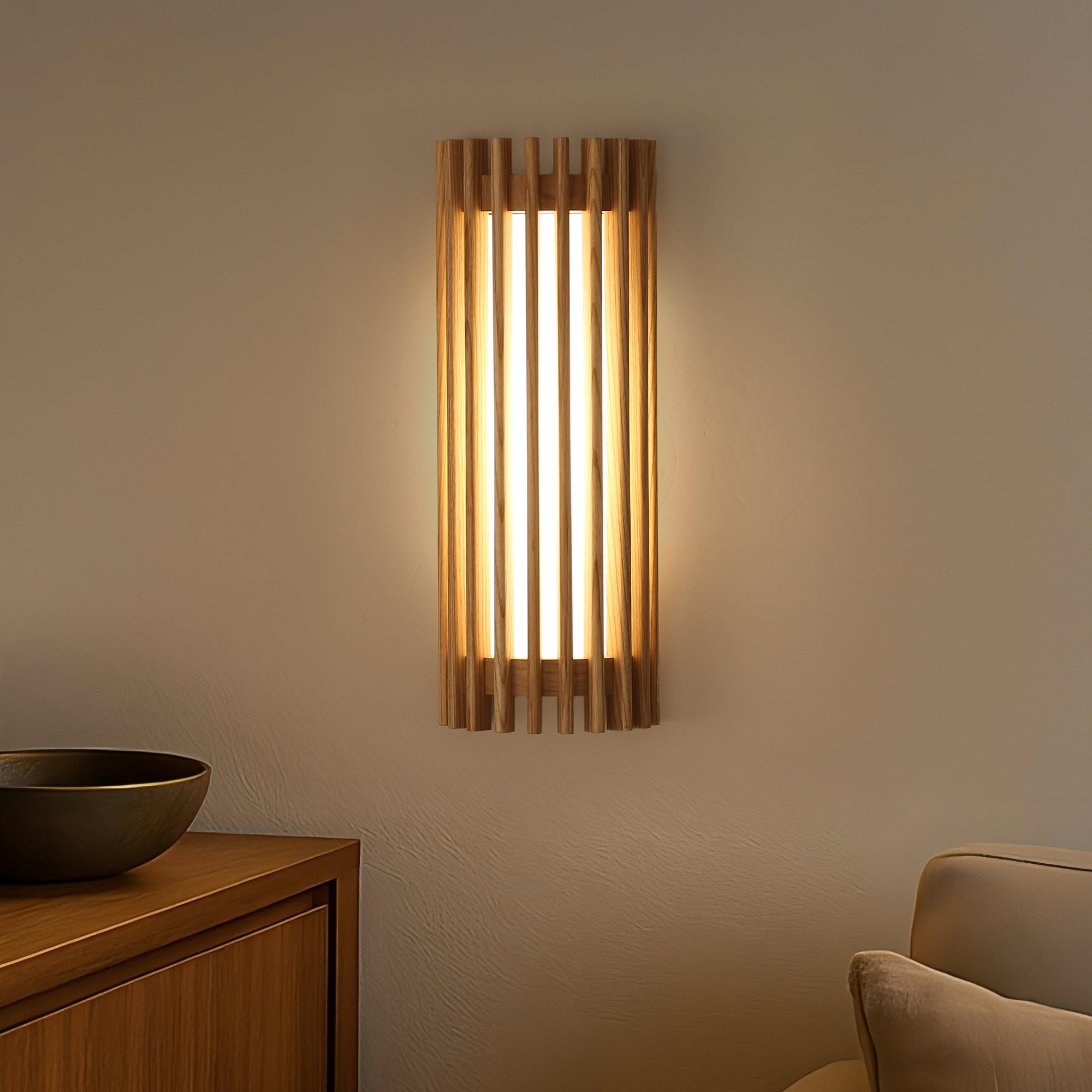 Wandlampe Grid, Moderne Boho Wabi-Sabi Wandbeleuchtung, Milchweißes Glas, 12W LED 3000K-6000K, Energieeffiziente Wandleuchte für Schlafzimmer, Wohnzimmer, Flur