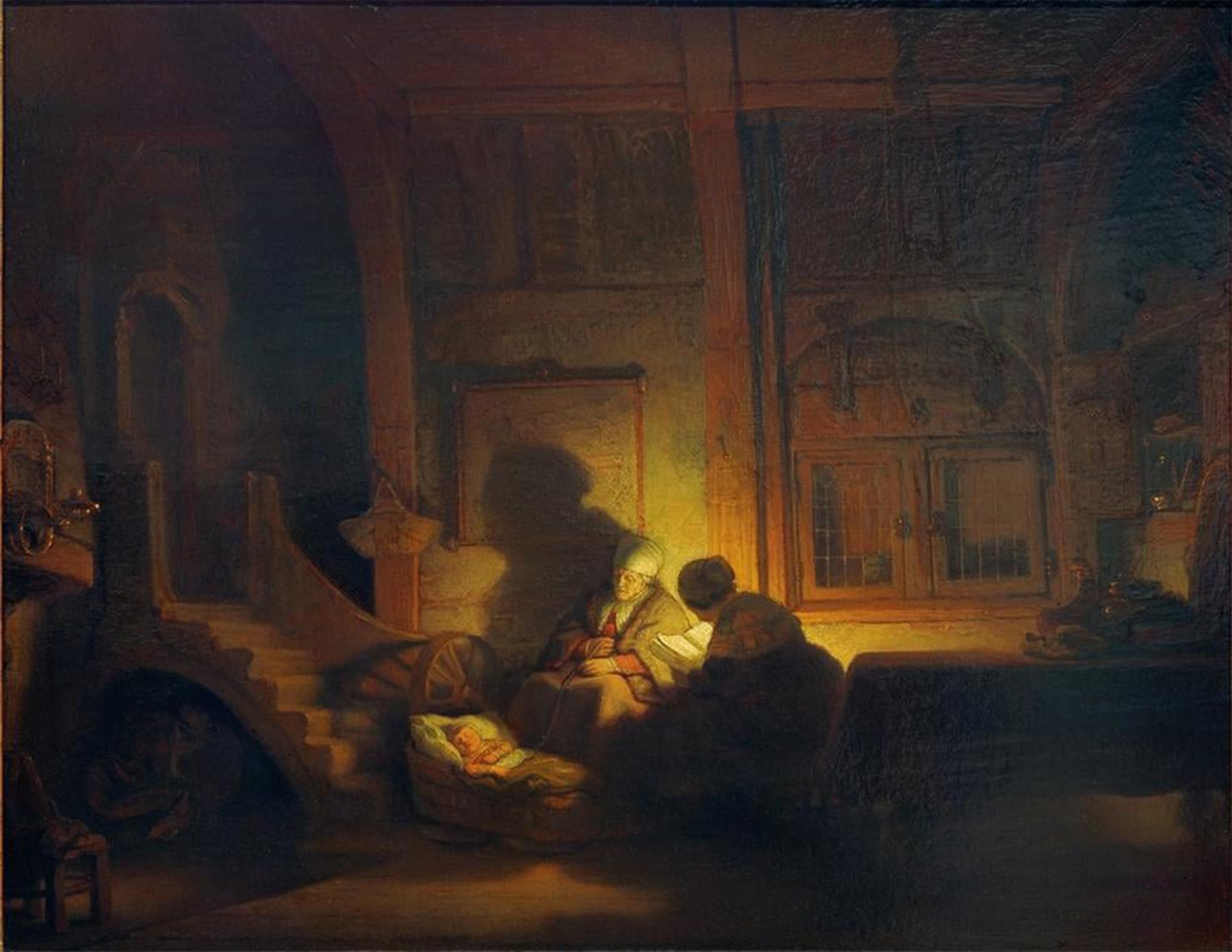ARTXLXXBN Famous Print Painting Colorful Art Print The holy family by Rembrandt van Rijn Canvas Art Decorations for Home Decor 60x90cm