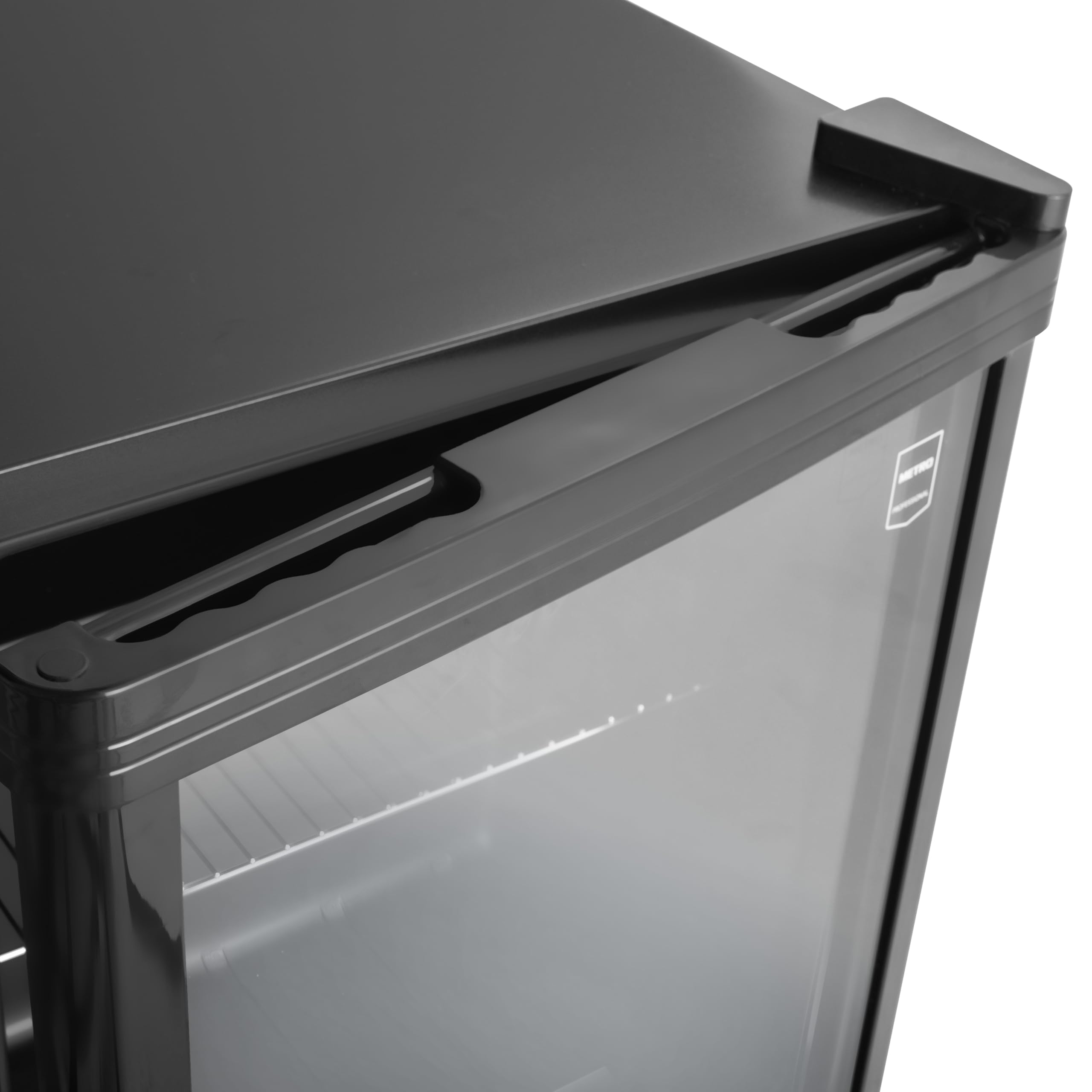 METRO Professional Mini-Kühlschrank GPC1046, Edelstahl/Glas, 46 L, 43 x 48 x 51.5 cm, schwarz