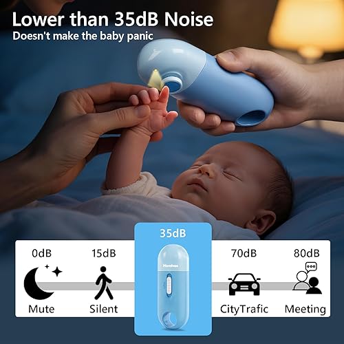 Miniatura 3 de Kit de uñas para bebé, juego de cuidado de uñas de bebé 4 en 1 con estuche de almacenamiento, recortador de uñas suave eléctrico con luz LED,