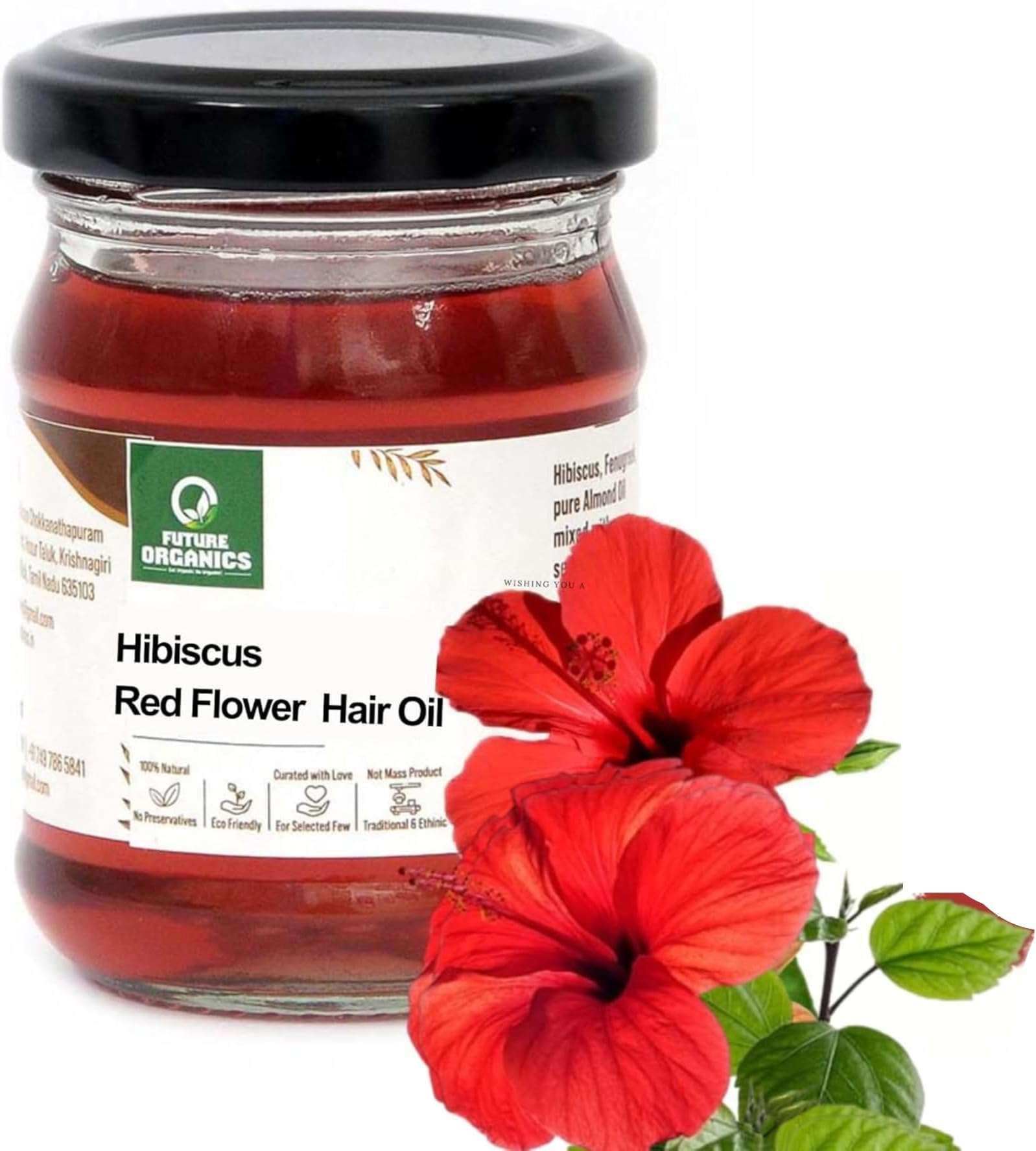 Future Organics Hibiscus Hair Oil for Hair Growth & Thickness – 100ml | All Hair Types for Women & Men