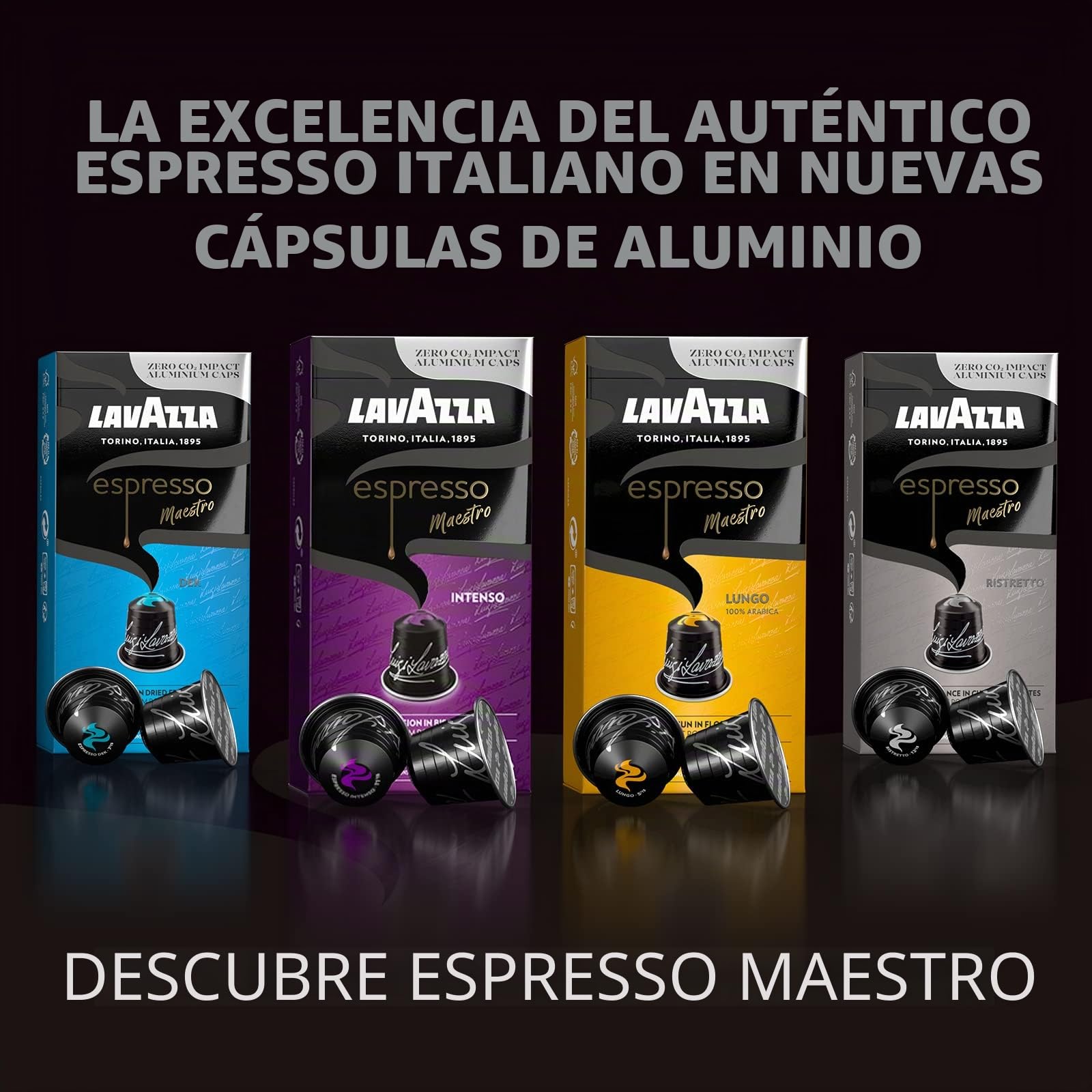Lavazza, Espresso Maestro Dek, 100 Cápsulas de Café Descafeinado Compatibles con Máquinas Nespresso*, Notas de Frutos Secos y Chocolate, Arábica y Robusta, Intensidad 7, Tueste Medio, Amazon Exclusive | Intensidad 7/13, con notas de avellana, arábica y ro