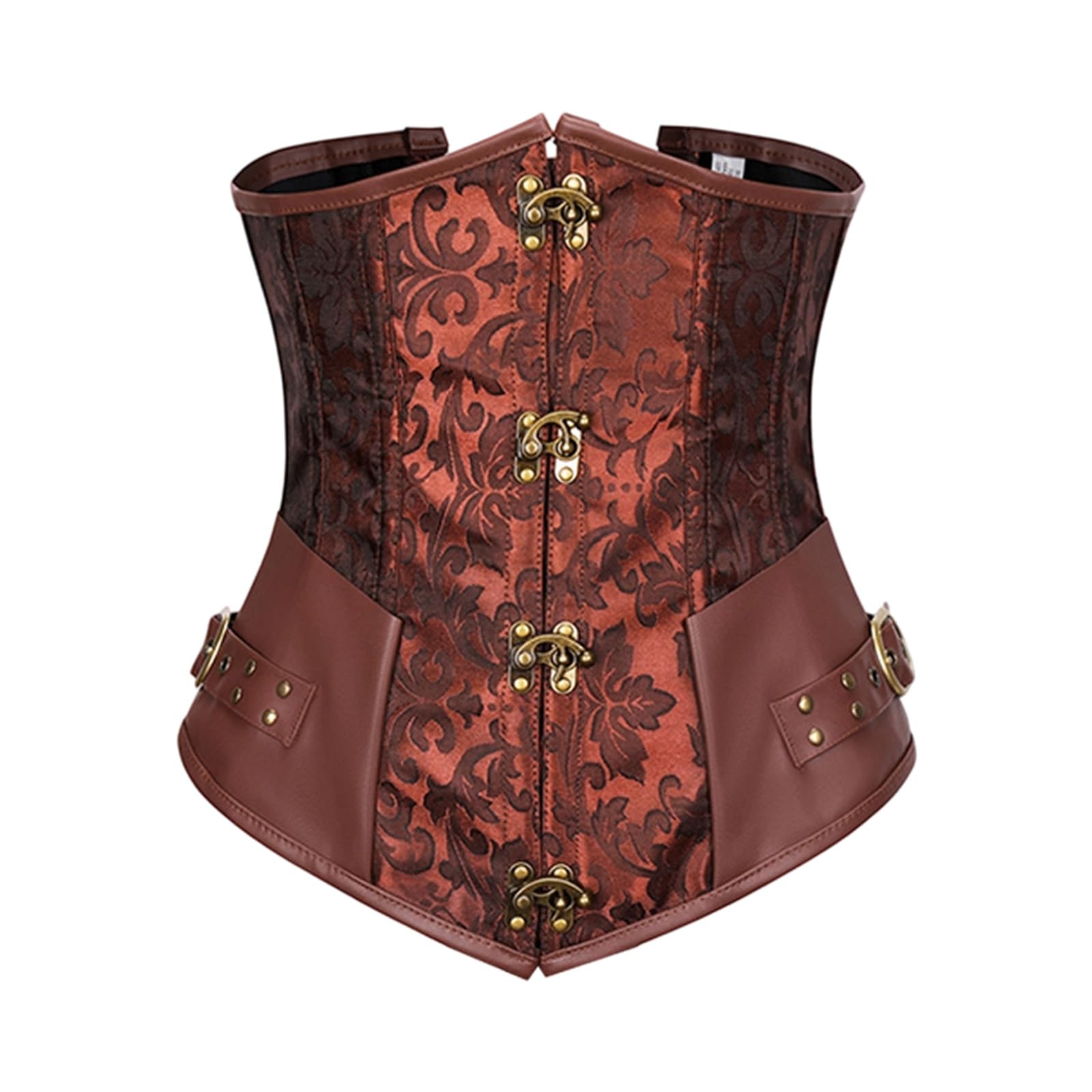 MICFENY Floral Waist Cincher Corset Adjustable Boned Structure Victorian Lingerie Costume Accessory