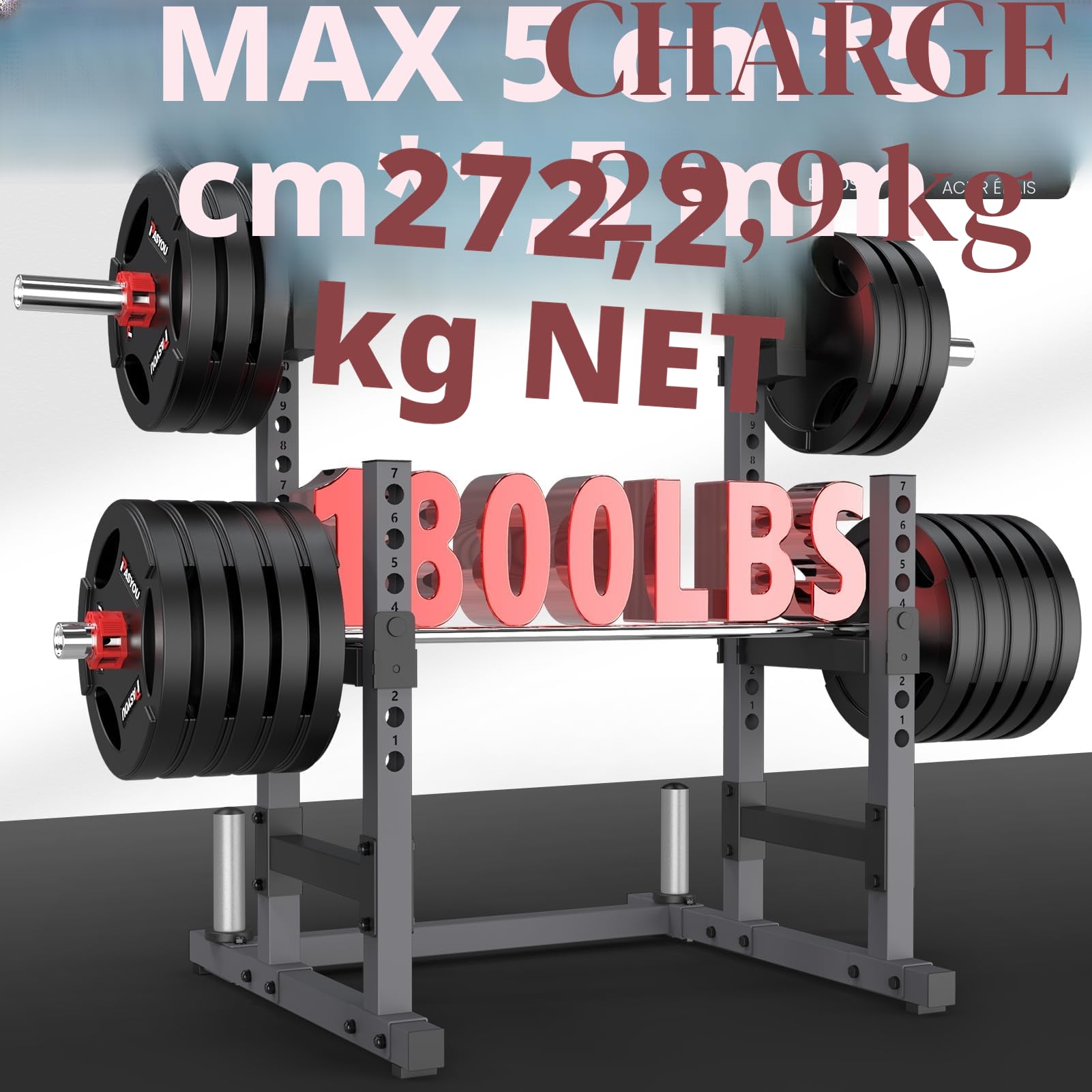 PASYOU SR30 Ajustable Cages de Squat, Rack Squat, Multi-Fonction Supports de Squat Réglable, Rack Musculation, Max 800 KG