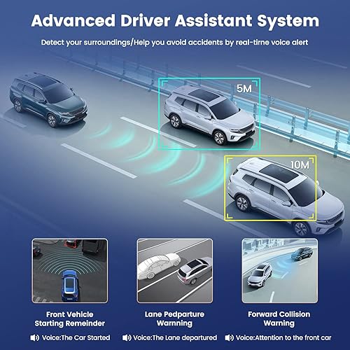 Miniatura 5 de Estéreo portátil inalámbrico para automóvil Apple CarPlay Android Auto, pantalla táctil HD IPS de 10.3 pulgadas, radio portátil para automóvil con