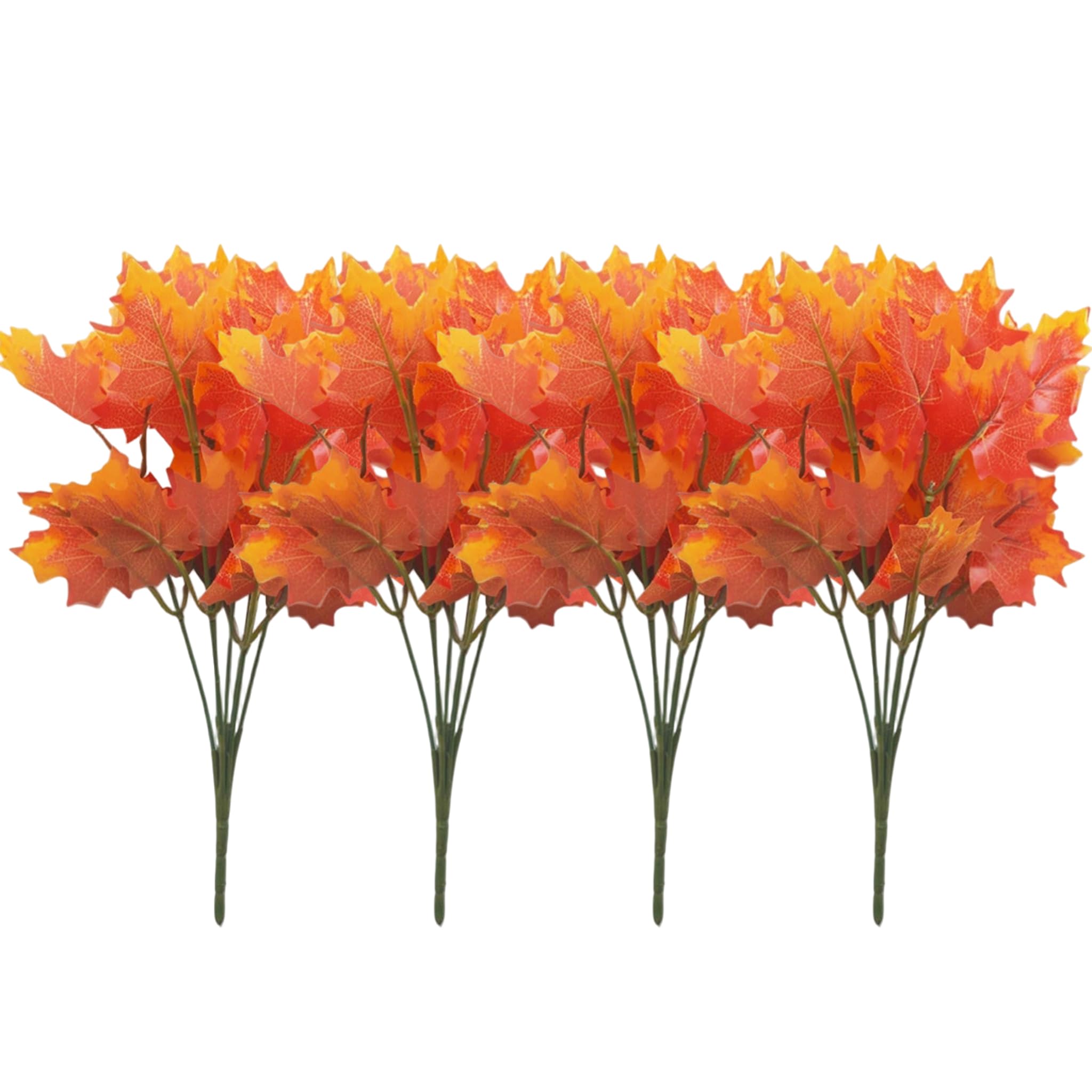 Imooreshine 4 Bunches Artificial Maple Stems Fall Picks Autumn Hues 2ft