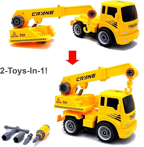 Miniatura 9 de MUKIKIM Construye un camión - vertedero. Desarme y vuelva a armarlo + alimentado por fricción (2 juguetes en 1!) Impresionante juguete galardonado