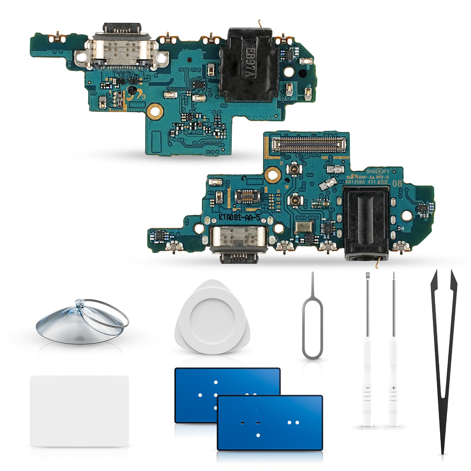 Ladebuchse Ersatz für Samsung Galaxy A52 4G/5G, Reparaturset | Ladeanschluss Dock Connector mit Mikrofon, Charger Repair und Reparaturset mit Werkzeugen.