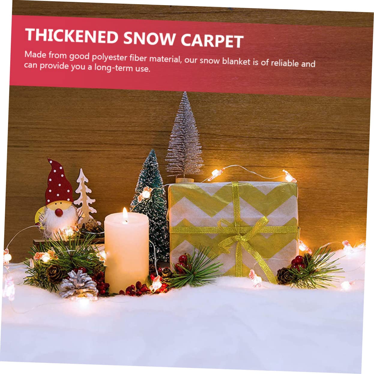 MAGICLULU 2 Set Manto Nevoso Simulato Coperte Nevicare Coperta di Neve di Natale Schiuma di Neve Ghirlanda di Fiocchi di Neve A Specchio Neve Finta Gonfiabile Poliestere Bianca 2 Pezzi * 2