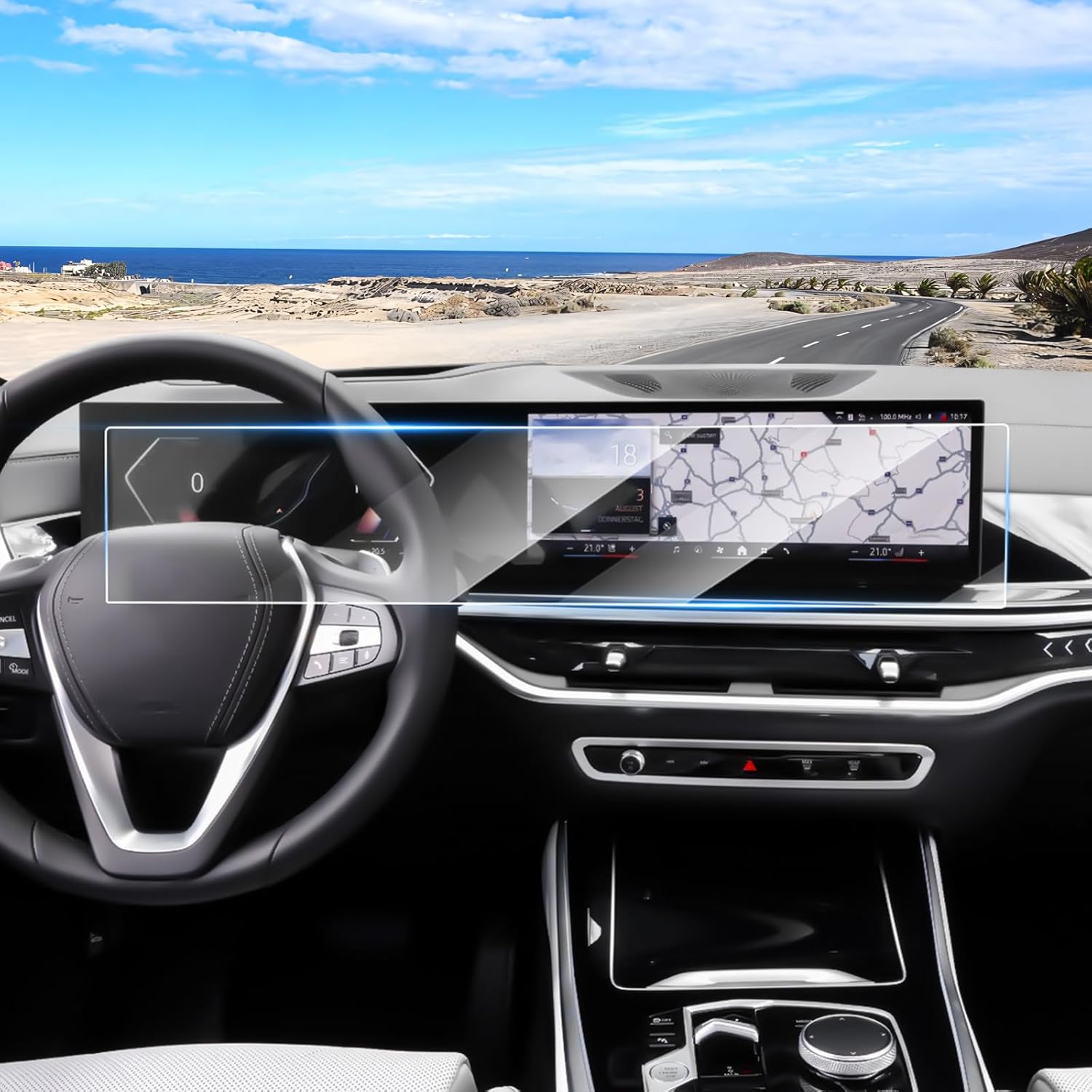 Screen Protector for 2024-2026 BMW X5 X6 X7 i7/2022-2025 2026 i4 iX 14.9 Inch Navigation + 12.3 Inch Dash Screen, Tempered Glass Touchscreen Protector Navigation Screen Cover Protective Film