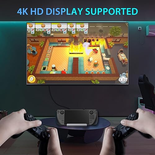 Miniatura 7 de Estación de acoplamiento compatible con Steam Deck, Base de cubierta de vapor de aluminio 6 en 1 con HDMI 2.0 4K a 60Hz, Gigabit Ethernet para