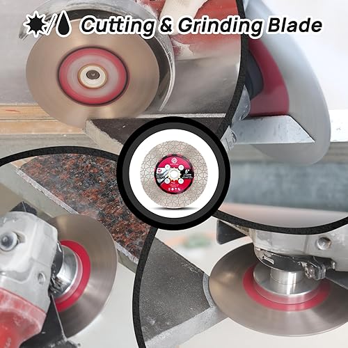 Miniatura 9 de FOCSTOL Hoja de sierra para azulejos de diamante, rueda de disco de pulido de corte de doble cara de 5 pulgadas (4.921 in) para azulejos de