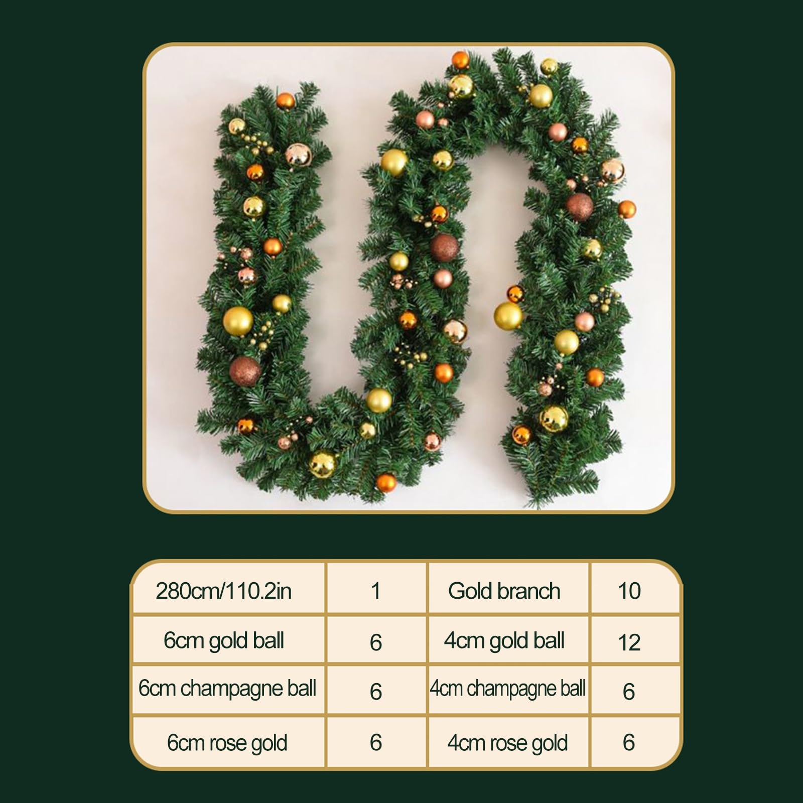 Coronas de Flores. Guirnalda de Navidad de 9 pies for barandilla de escaleras, Guirnalda de Tacto Real, Guirnalda de Pino Norfolk for escaleras, barandilla, Chimenea, Manto, Puerta Delantera, Porche,