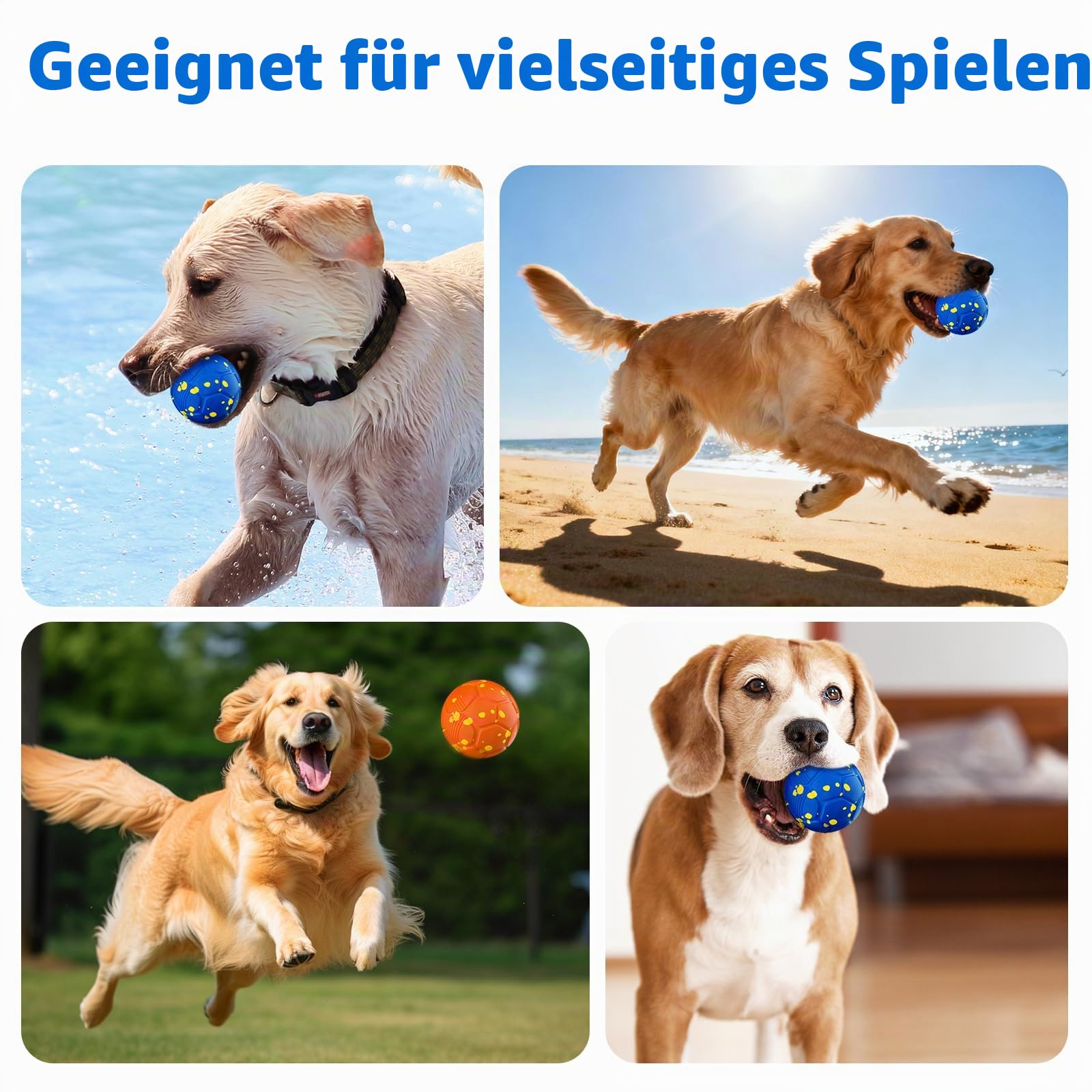 Hundebälle für Hunde Interaktiver Intelligenz Elektrisch Hundespielzeug mit 3 Spielmodi Wasserdicht, Wiederaufladbar, für Mittlere und Große Hunde Hundeball ist aus Naturkautschuk