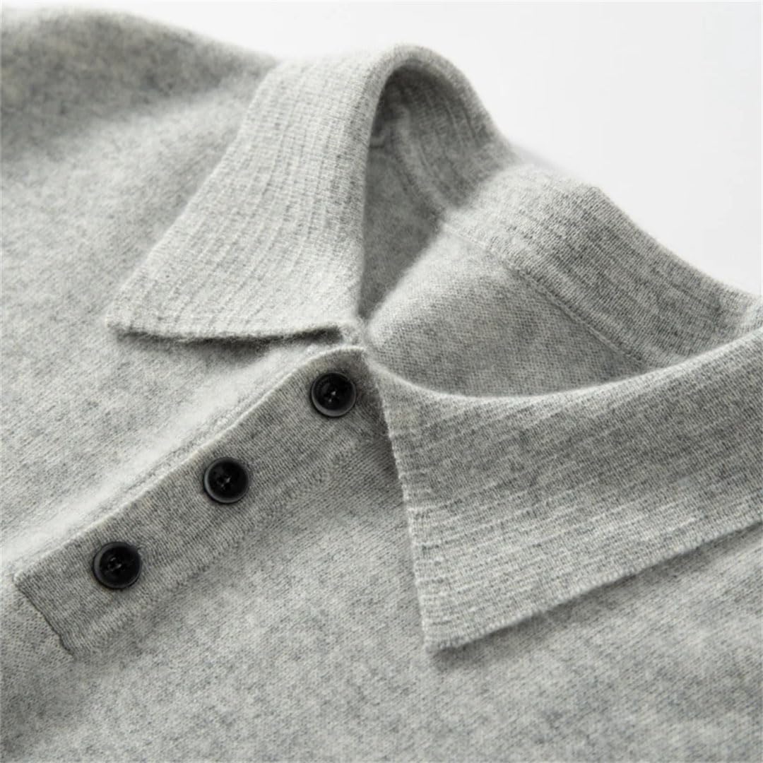 Jersey De Punto De Cachemira De Manga Larga para Hombre Jersey De Negocios Informal De Color Sólido