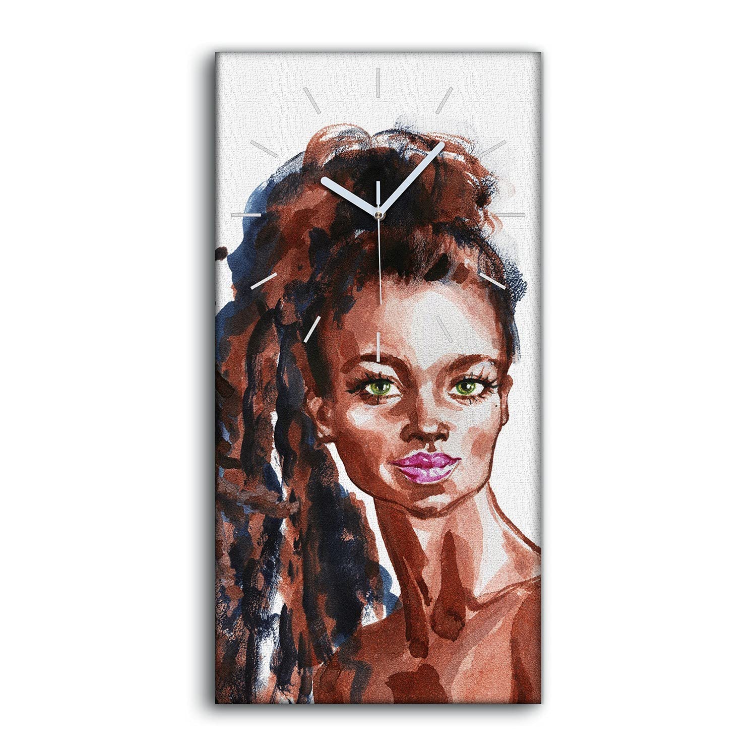 Horloge sur Toile Beauté Femmes Africaines Coloray 30x60cm