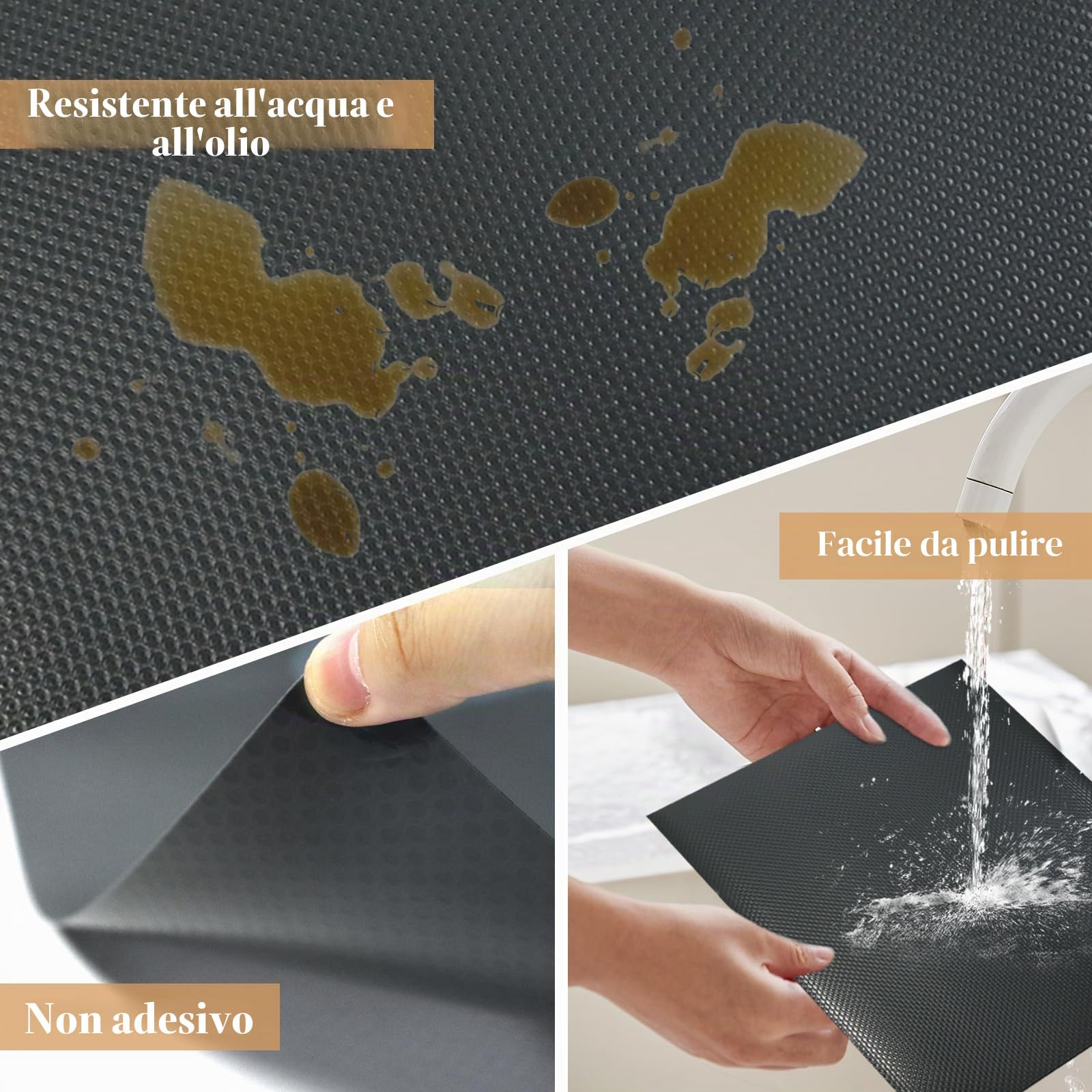 Rivestimento per ripiani 40 x 600 cm Tappetini per cassetti di mobili da cucina, Rivestimenti per cassetti in EVA non adesivo, antiscivolo e a prova di olio per mobili da cucina, credenze e dispense