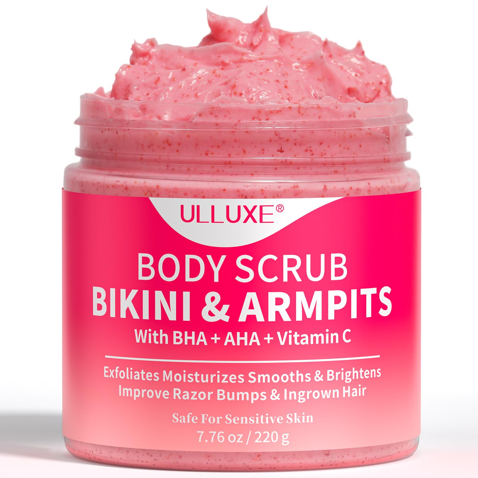 Gommage exfoliant pour le maillot avec 10% AHA + BHA et vitamine C, exfoliant pour le corps, élimine les poils incarnés, les boutons sous les aisselles, les taches brunes et unifie le teint, 200g