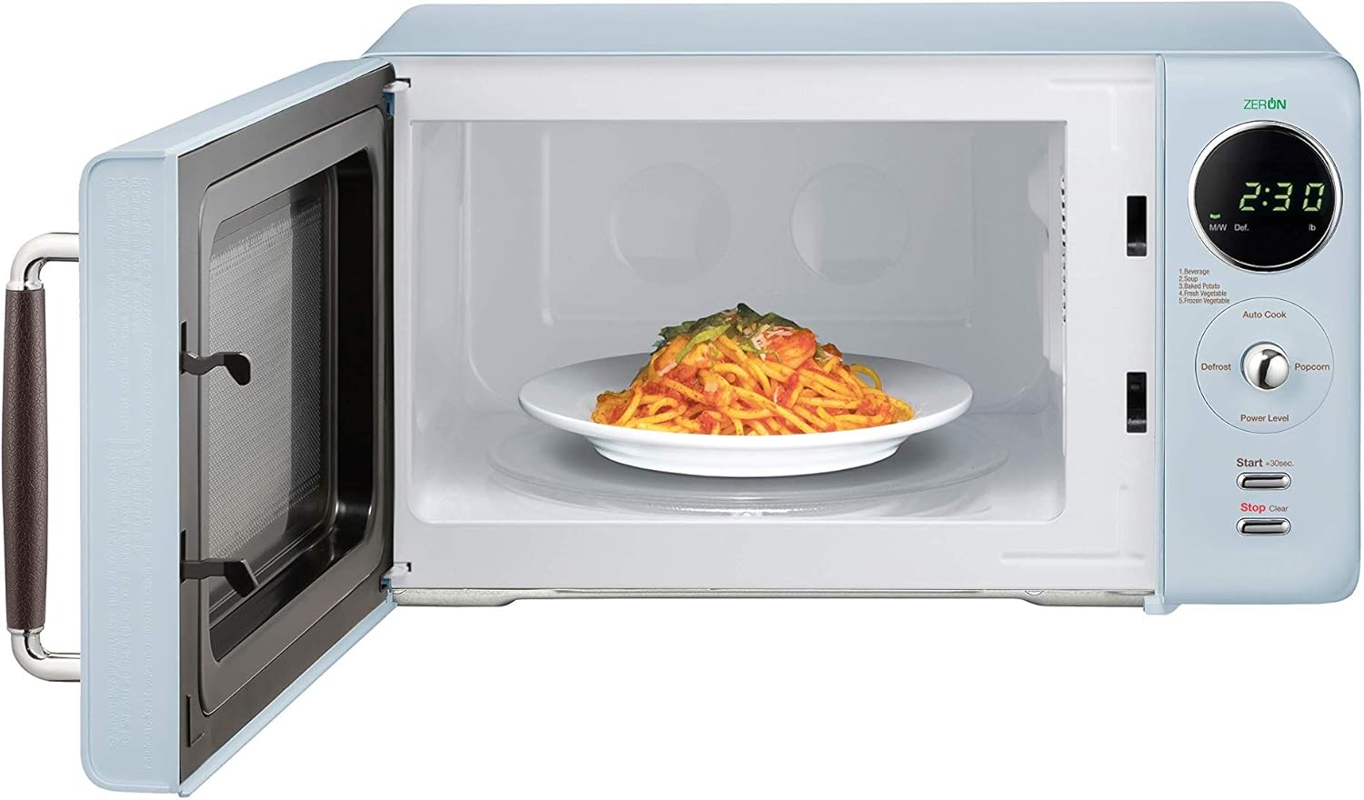 Winia Retro Countertop Microwave, 0.7 Cu. Ft, City Blue