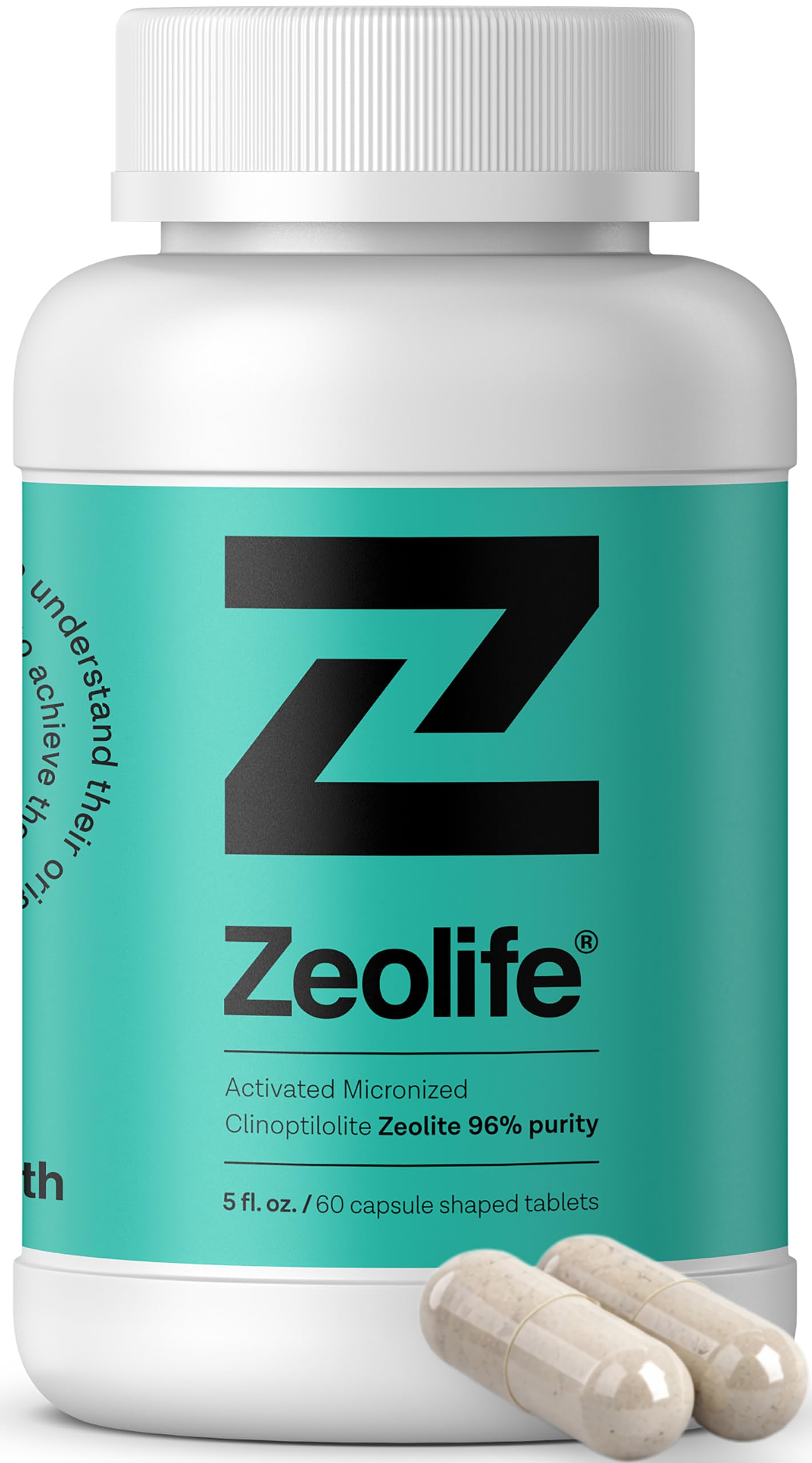 Clinoptilolite Zeolite Capsules 96 Percent Purity 0.04 oz Per Capsule Micronized Mineral Supplement 60 Count 30 Servings for Adult Daily Routine
