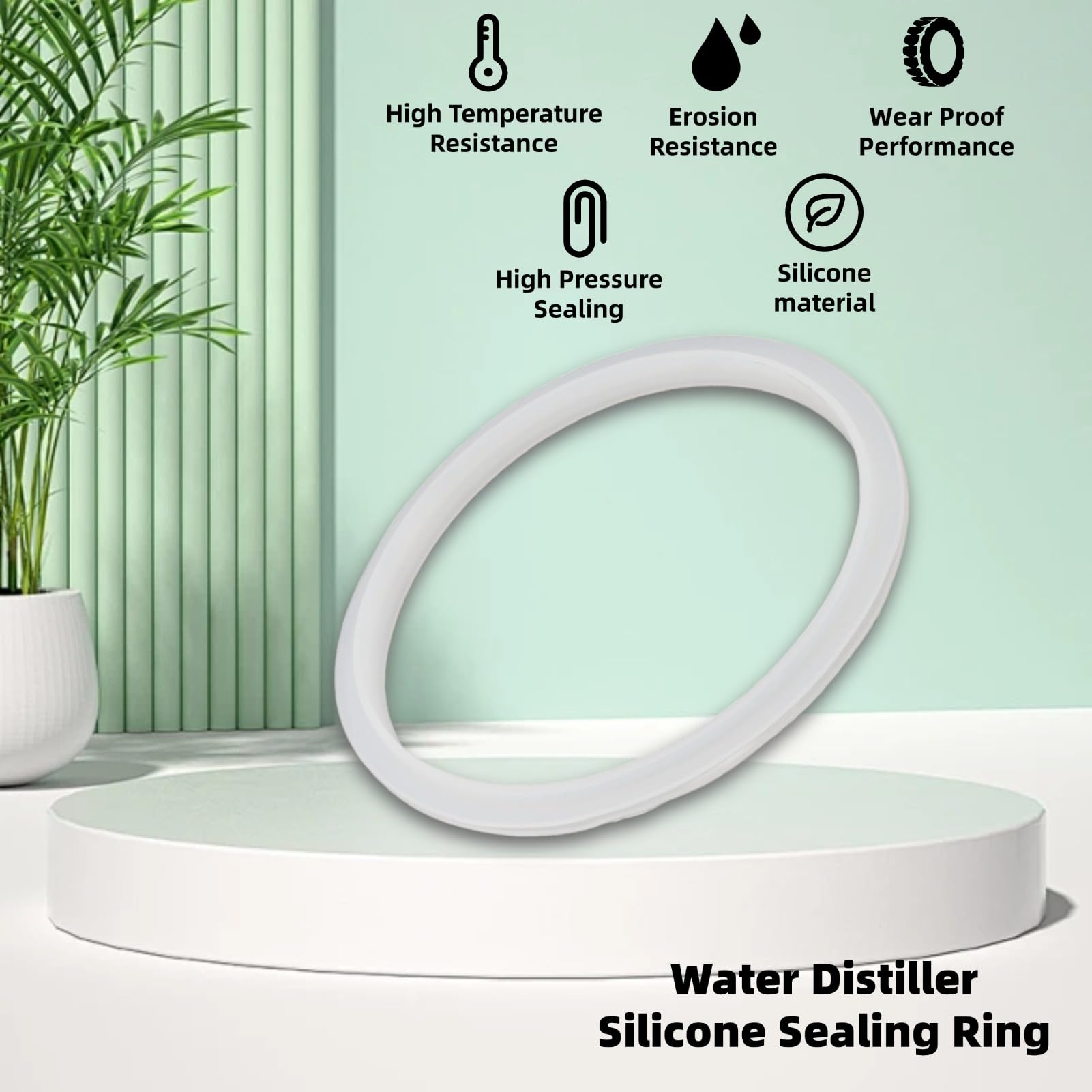 O Rings Silicone Sealing Ring Food Grade Gaskets Spare Parts for Still, Water Distiller Gasket,4PCS Heat Water Distiller Seal,Good Pressure Sealing Rings for Distiller parts(4L)