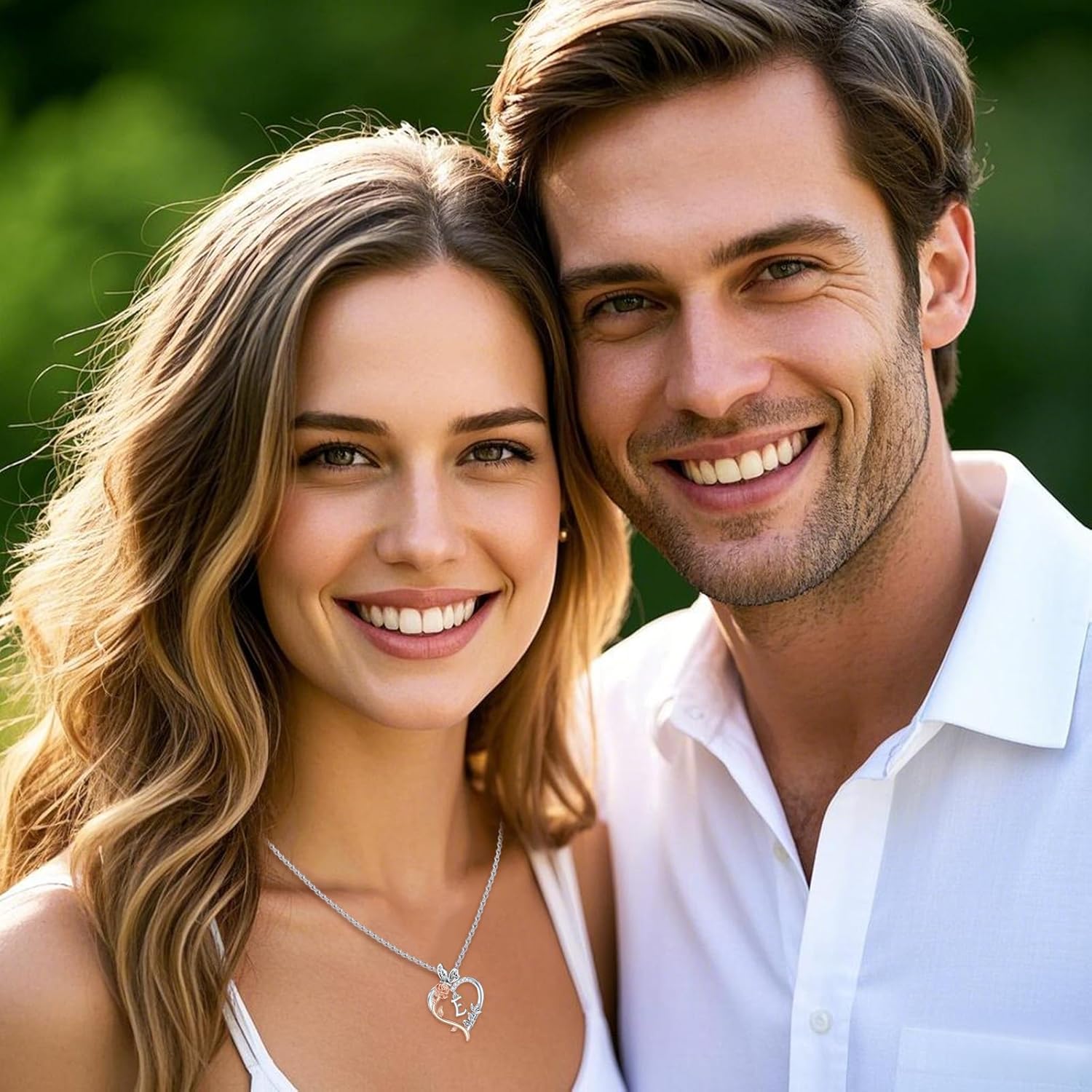 TOUPOP Valentines Day Gifts for Her 925 Sterling Silver Rose Heart Initial Necklace Butterfly Heart Jewelry Anniversary Birthday Gifts for Her Wife Girlfriend Mom - Image 2