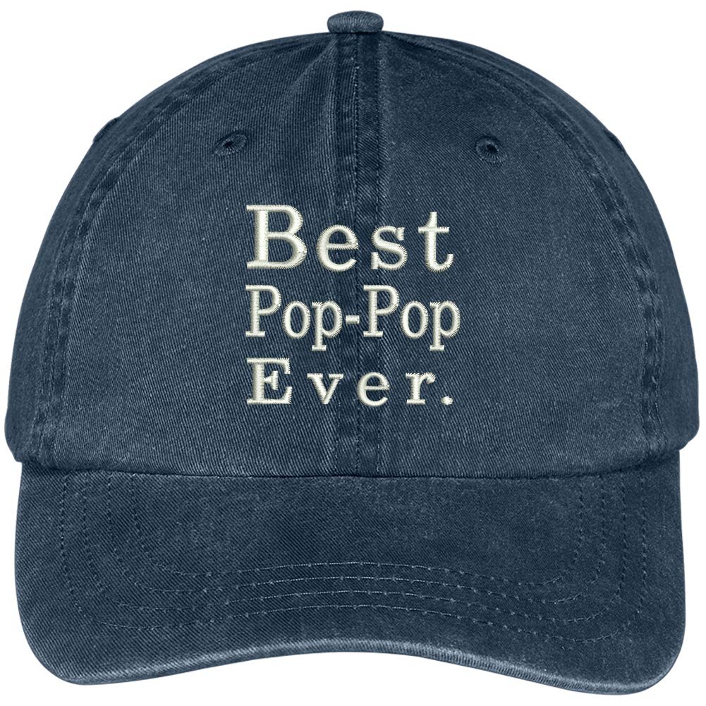 Trendy Apparel ShopBest Pop Pop Ever Embroidered Soft Fit Washed Cotton Baseball Cap