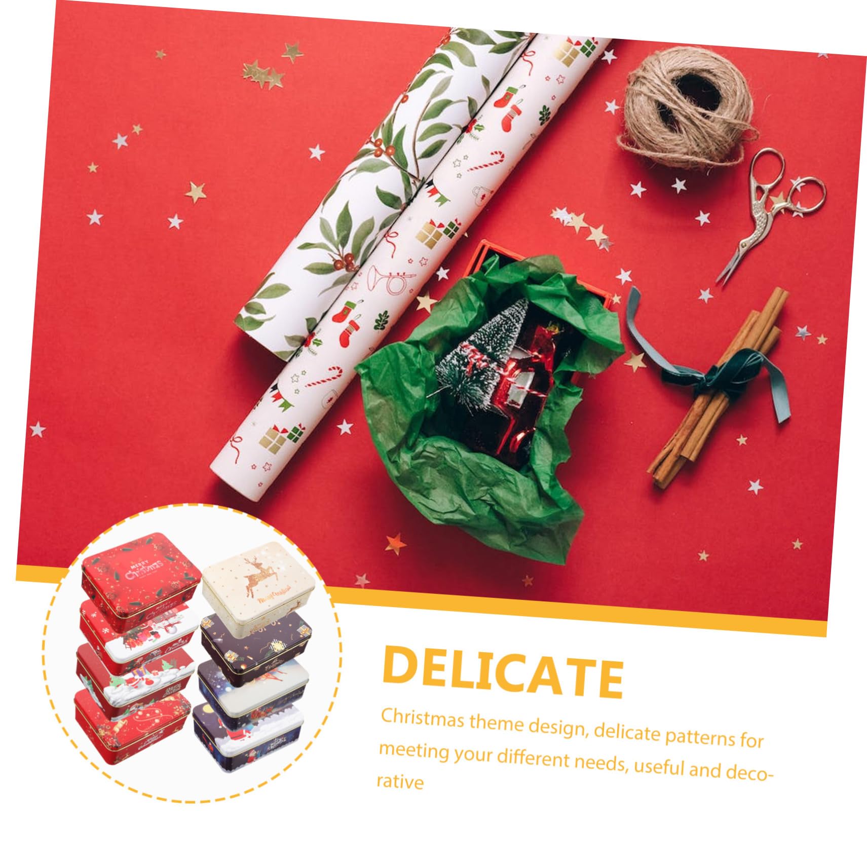 UTHCLO 8stücke Kleine Metall-geschenkkartendosen aus Weißblech mit Deckel Geschenkbüchsen mit Weihnachtsmotiv für Karten Kekse und Bonbons Formstabile Aufbewahrungsboxen Zufälliger Stil