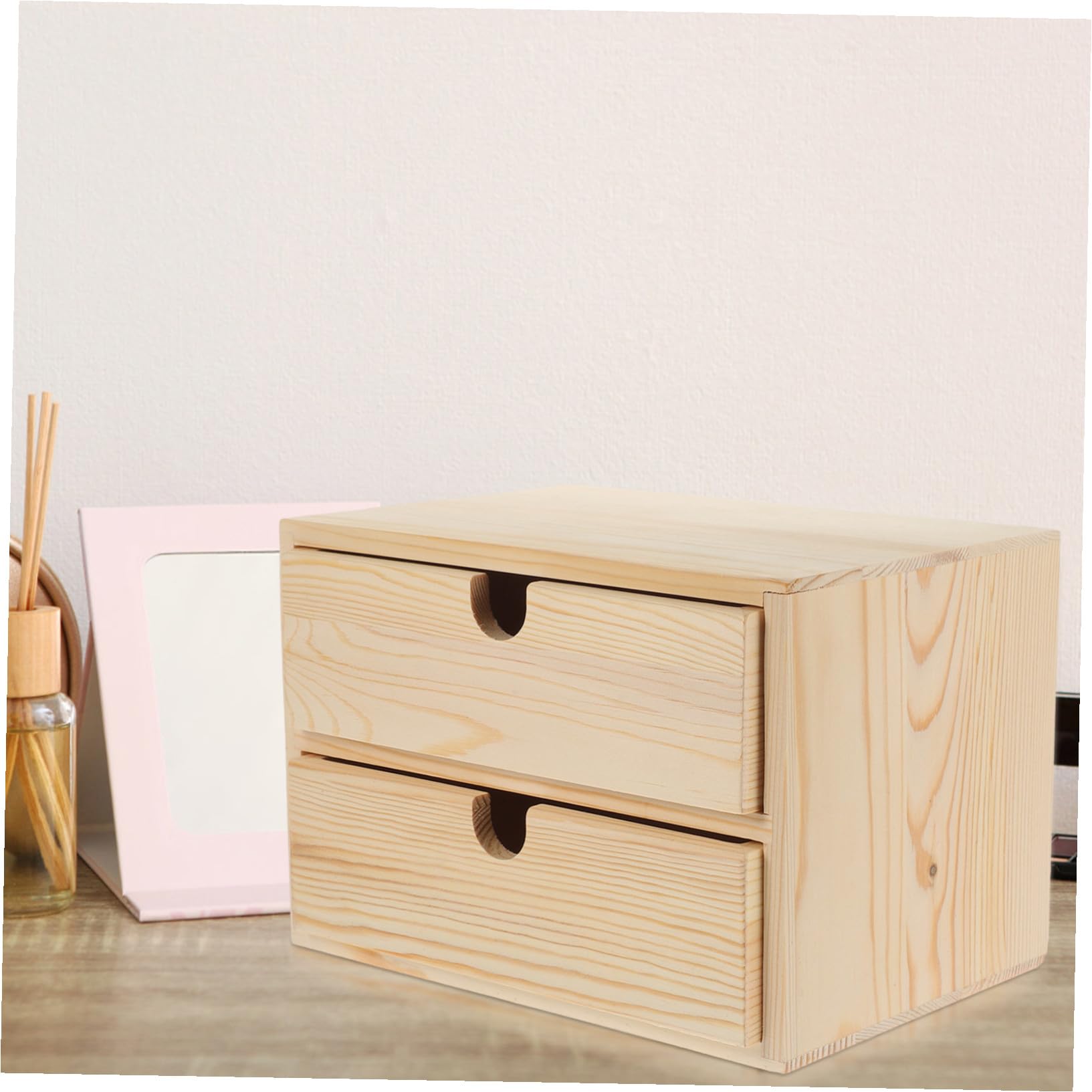 TOYANDONA Scrivania in Legno Scatola Portaoggetti Da Scrivania Contenitore Per Cassetti Organizzatore Per Trucchi Da Tavolo Contenitore Per Casa
