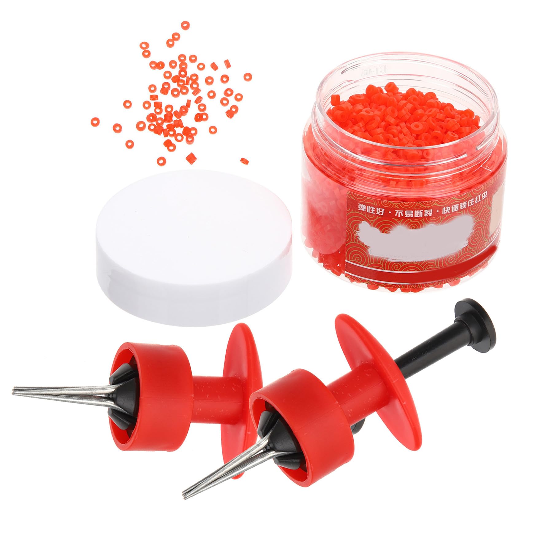 ORFOFE Clip para Lombrices Rojas de Pesca Juego Multifuncional 2 Clips Plásticos Resistentes y 1 Tira Elástica 15X3 CM 3000 Unidades Equipo Práctico para Aficionados Pesca