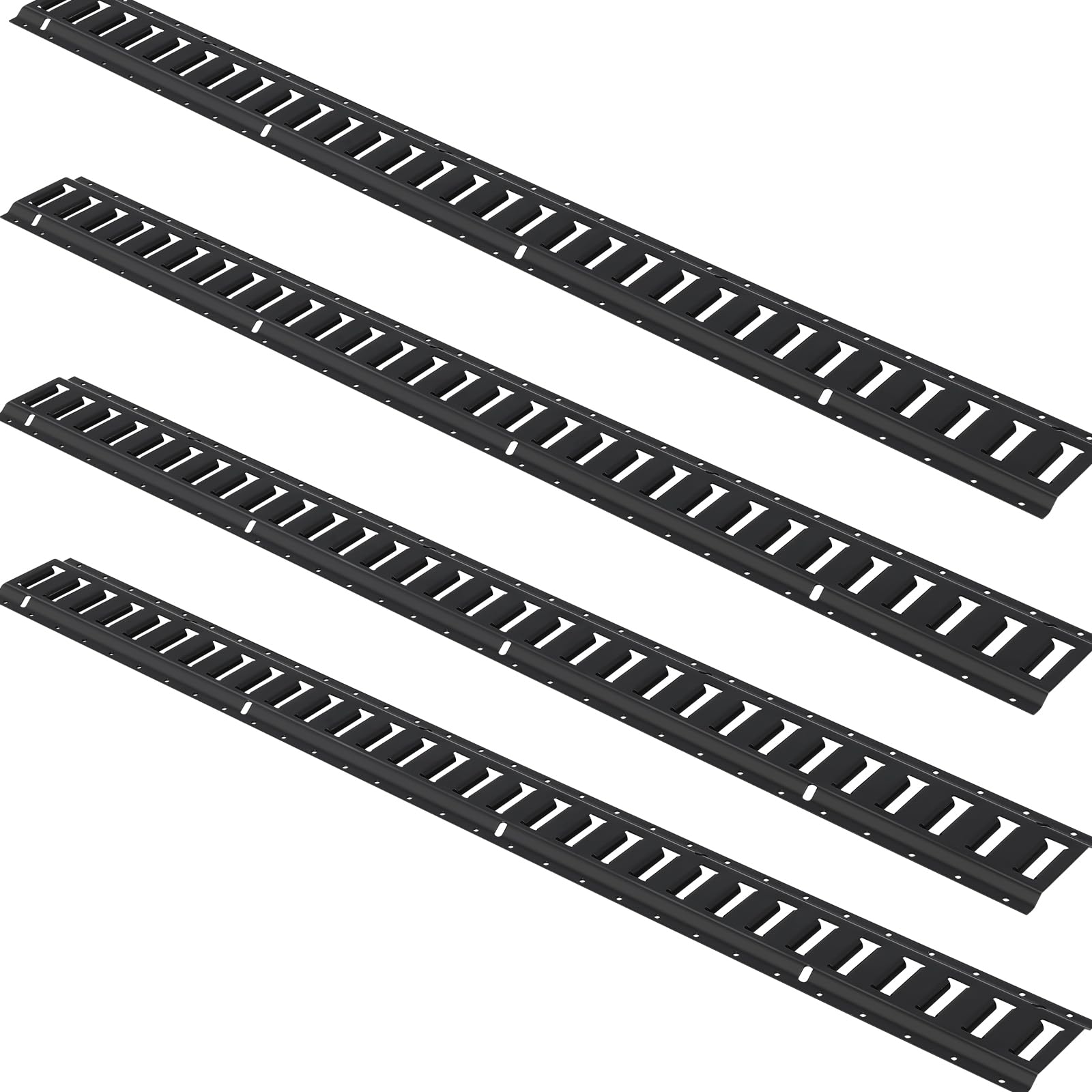 VEVOR E-Track-Zurrschienen-Set, 18-teilig, 1524 mm E-Tracks-Set, inkl. 4 Stahlschienen & 8 O-Ring-Anker & 4 Zurrgurte mit D-Ring & 2 Ratschengurten, Sicherungszubehör für Lastenmotorräder, 907 kg
