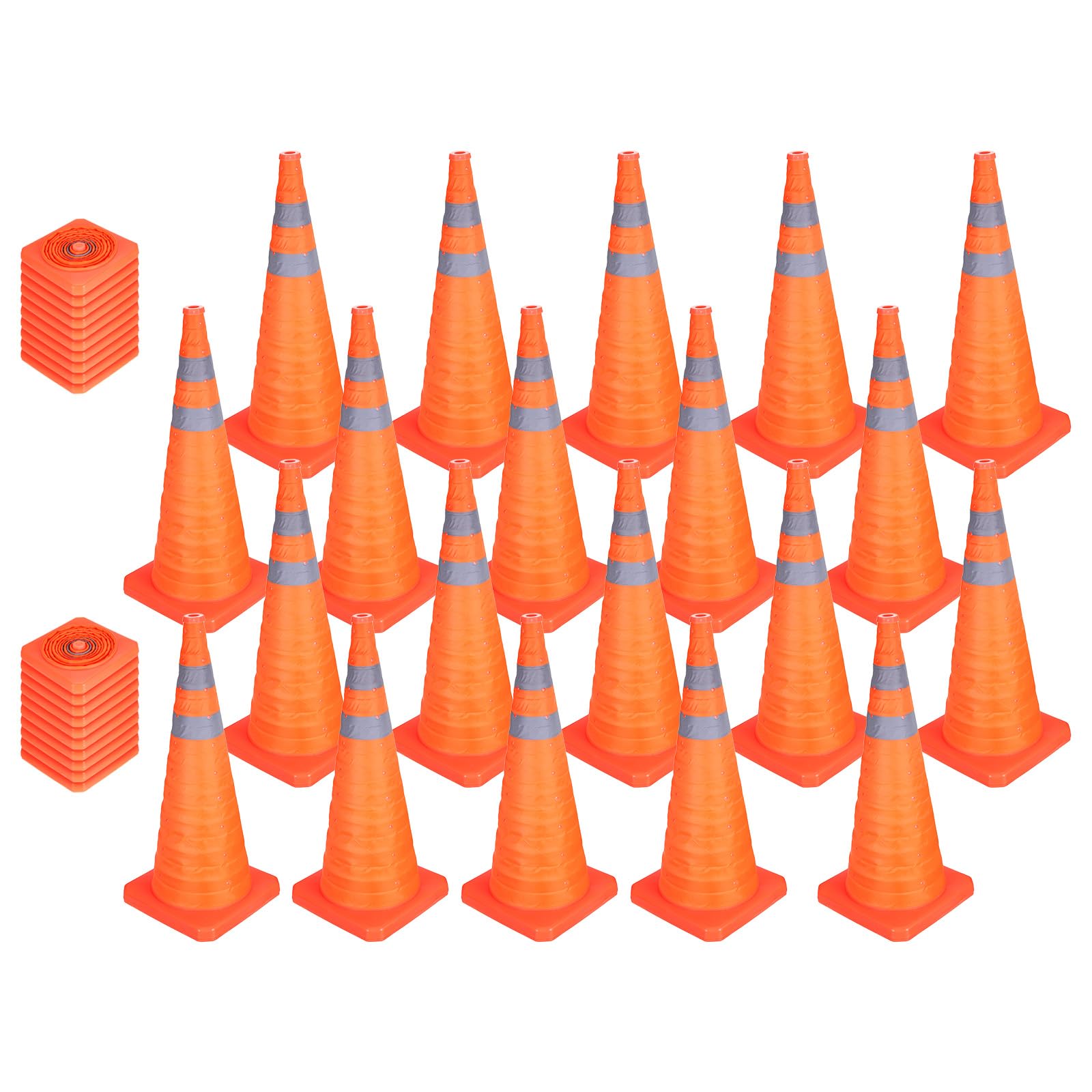 Cônes de sécurité orange réfléchissants PATIKIL 28" lot de 20 pour pratique auto-école