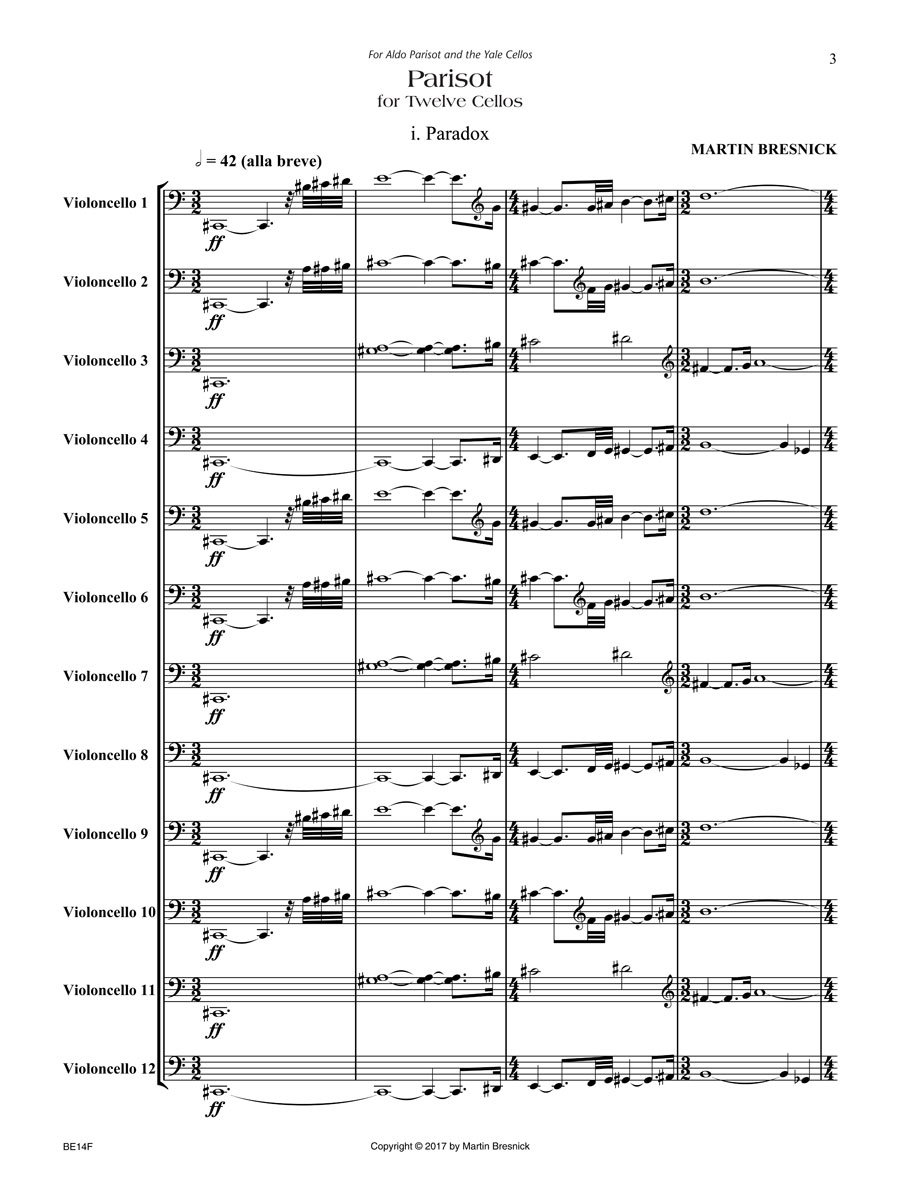 Parisot: Parisot for 12 Cellos