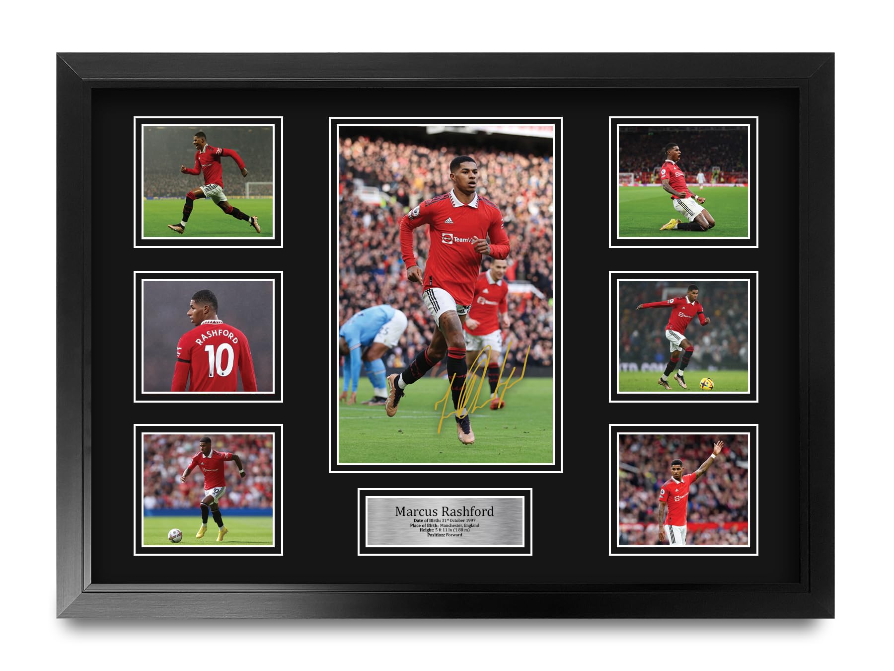 HWC Trading FR A2 Marcus Rashford Gifts Deluxe Printed Signed Autograph Picture for Football Fans and Supporters - A2 Framed