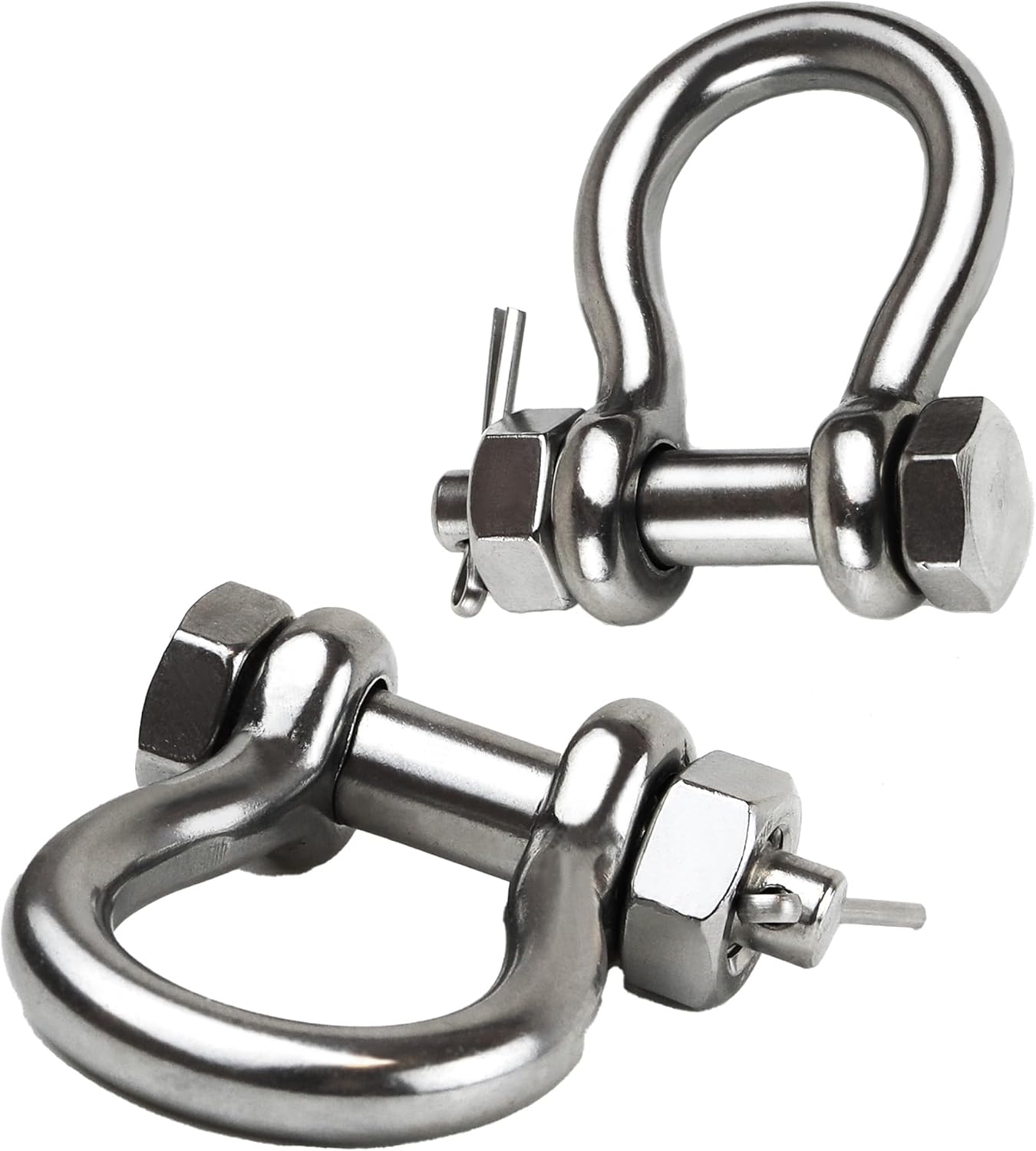 Boat Anchor Shackle 1/4" 5/16" 3/8" 1/2 inch (4 Size) 316 Stainless Steel Shackle Marine Grade Bow Shackle with Cotter Pin - Image 3